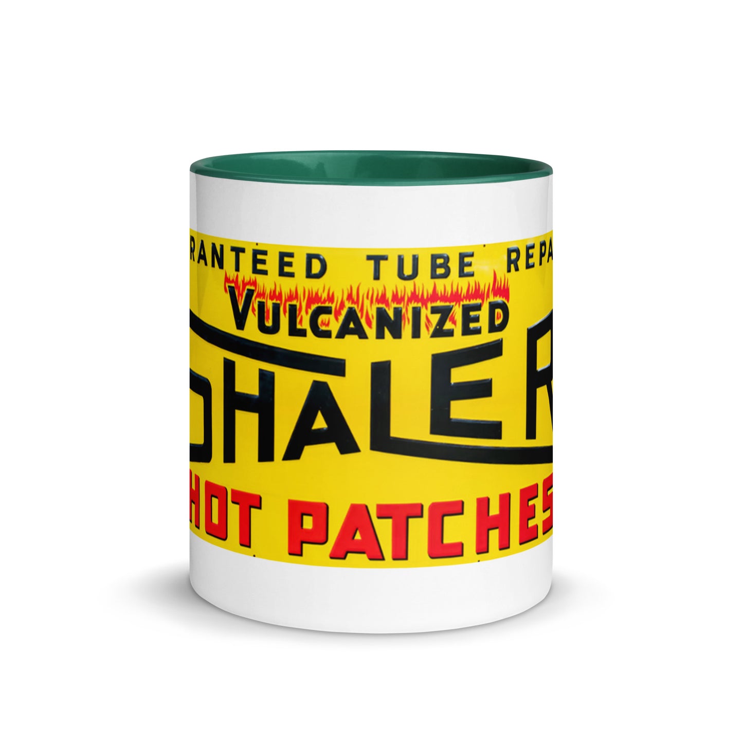 Retro Hot Oil Patch Sign Mug with Color Inside