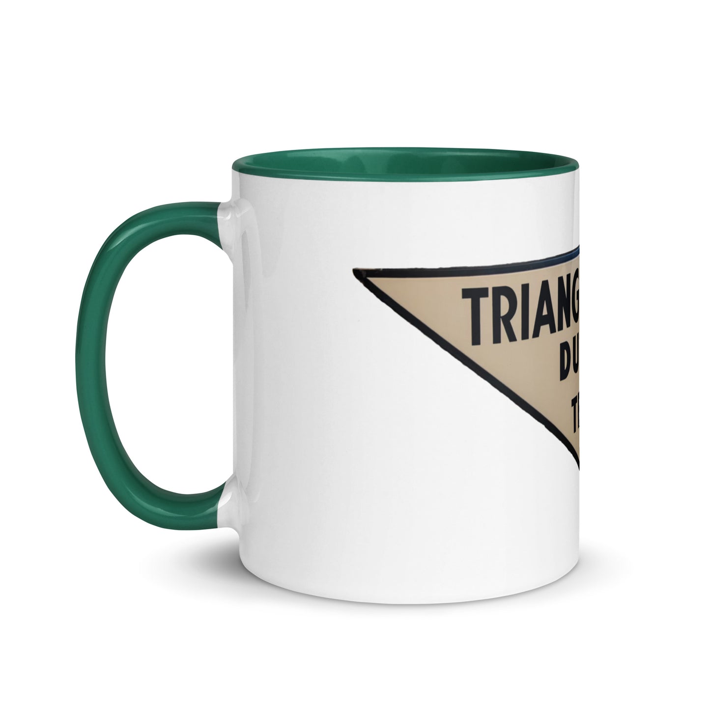 Retro Triangle Oil Company Tin Style Mug with Color Inside