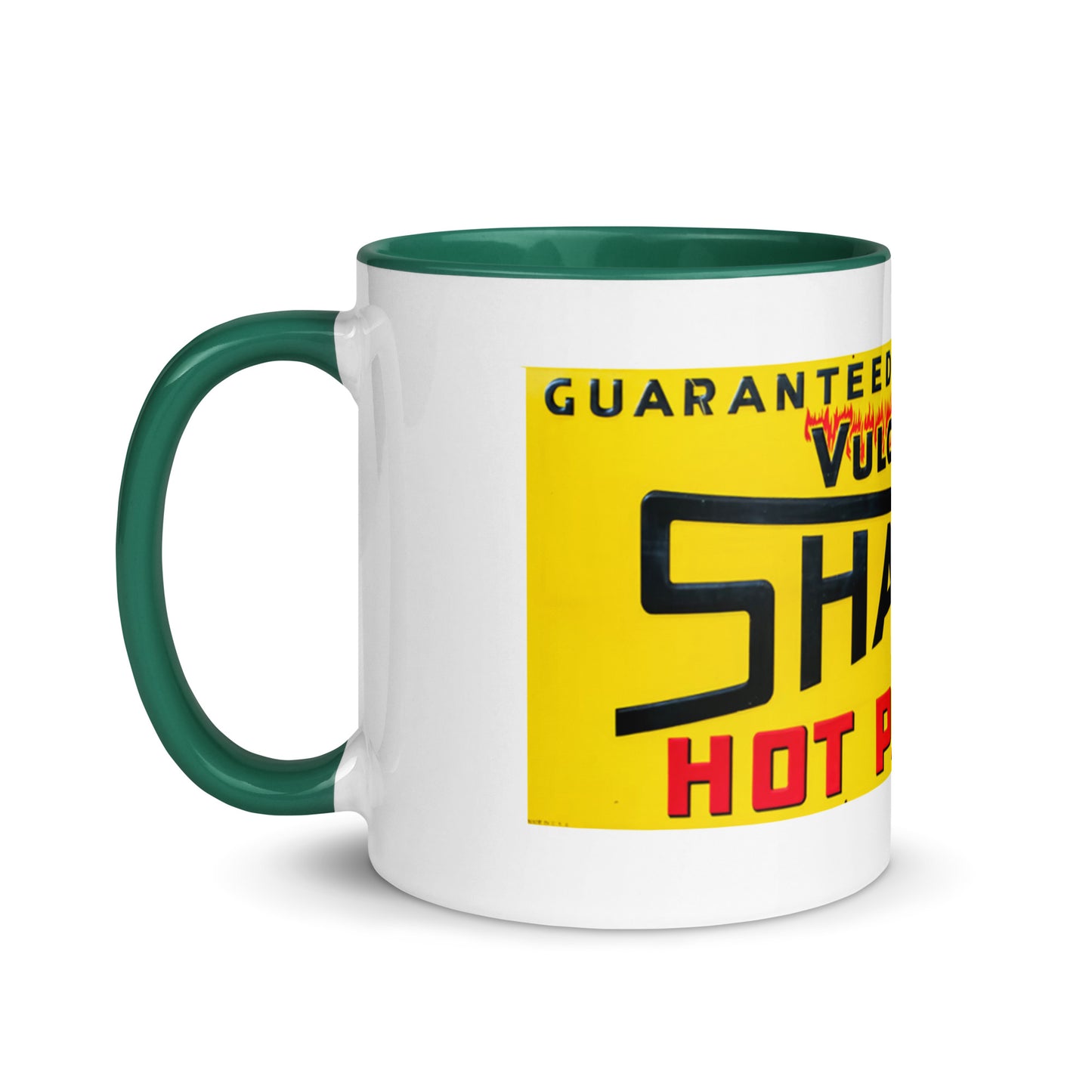 Retro Hot Oil Patch Sign Mug with Color Inside