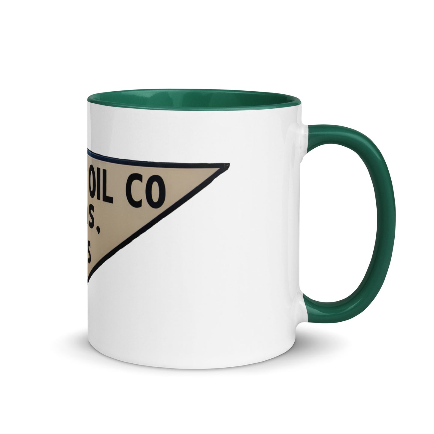 Retro Triangle Oil Company Tin Style Mug with Color Inside