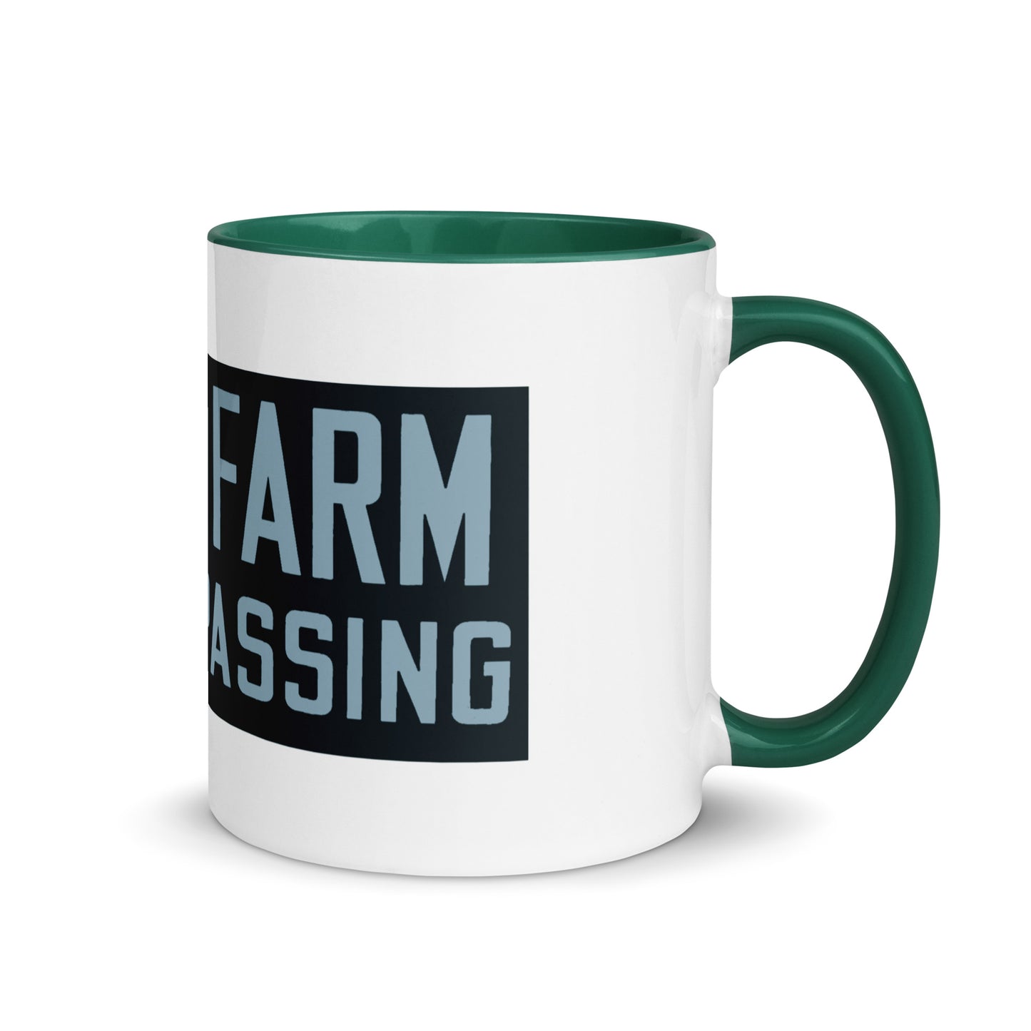 Retro Urban Farm Sign Porcelain Style Mug with Color Inside