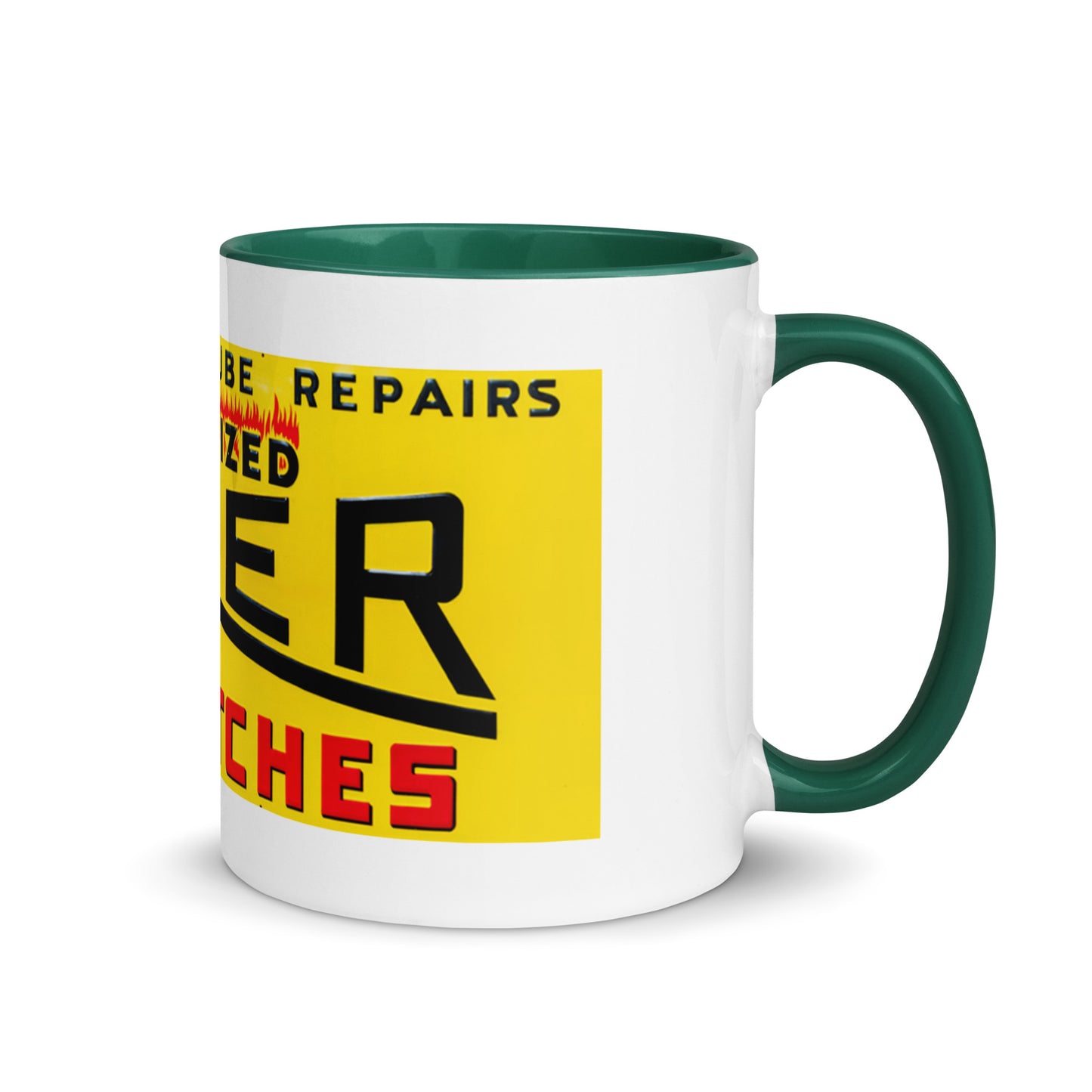 Retro Hot Oil Patch Sign Mug with Color Inside