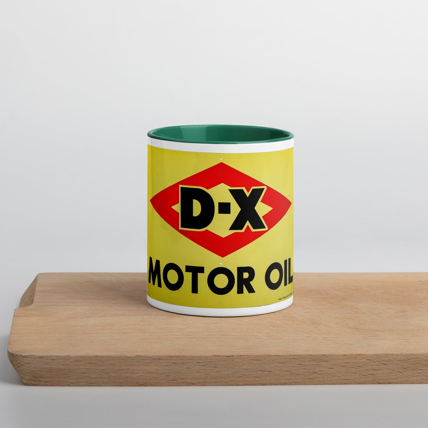 DX Oil Vintage Sign Style Mug with Color Inside