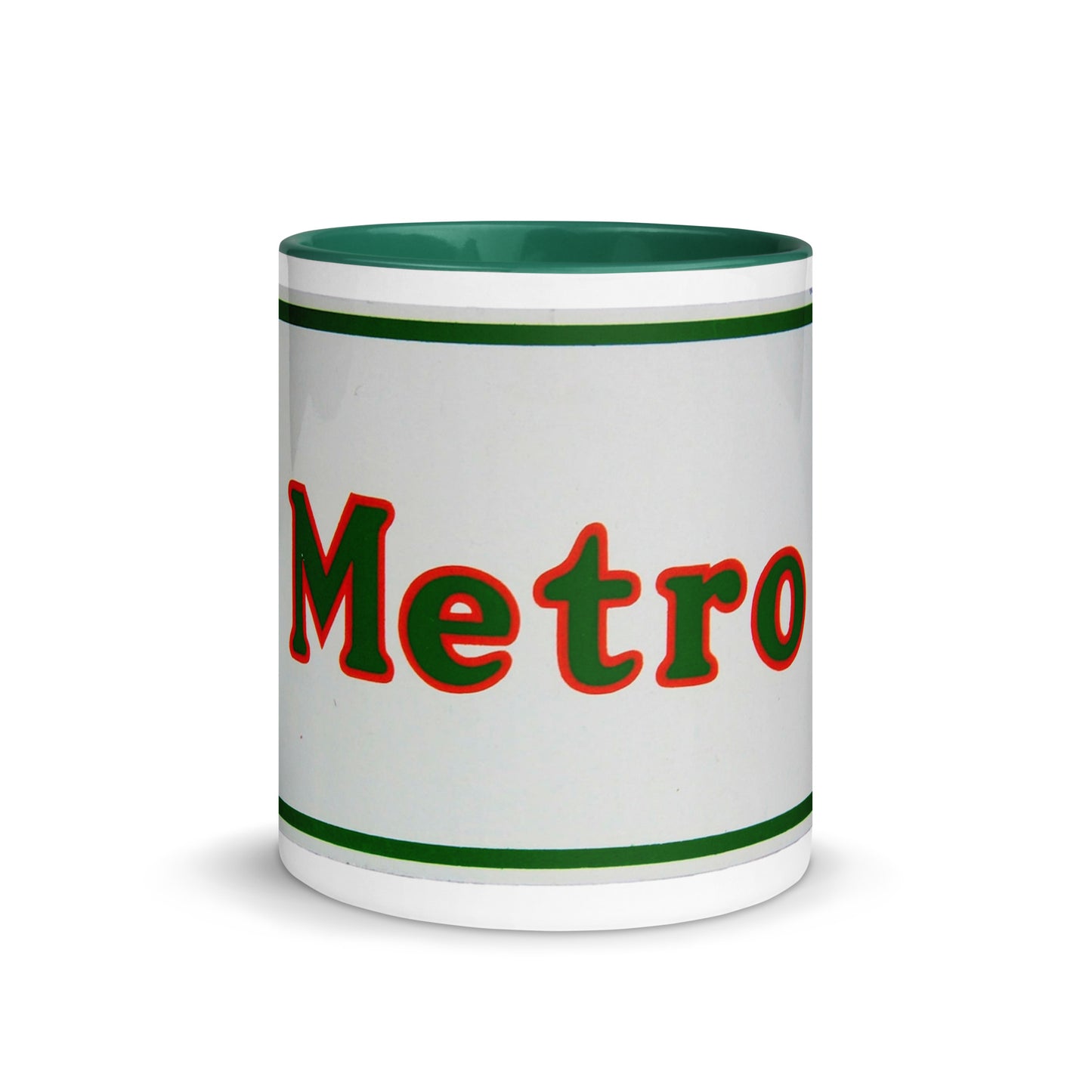 Retro Metro Tin Style Mug with Color Inside