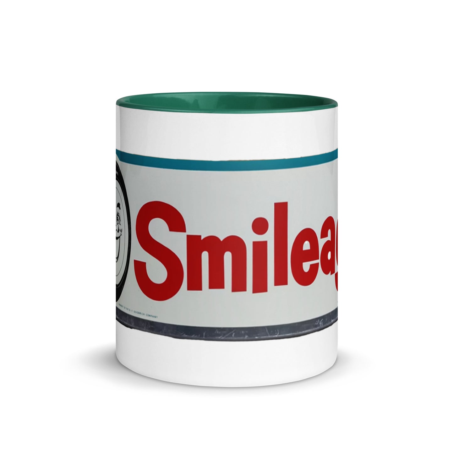 Retro Smileage Tire Sign Mug with Color Inside