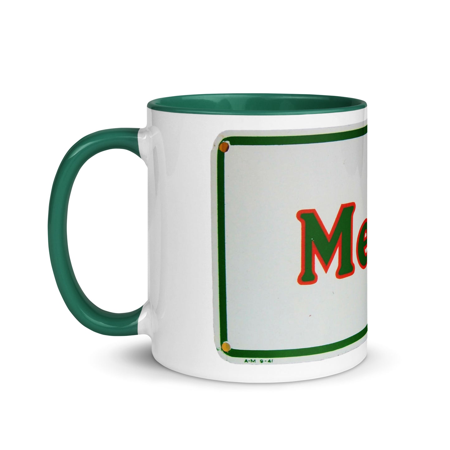 Retro Metro Tin Style Mug with Color Inside