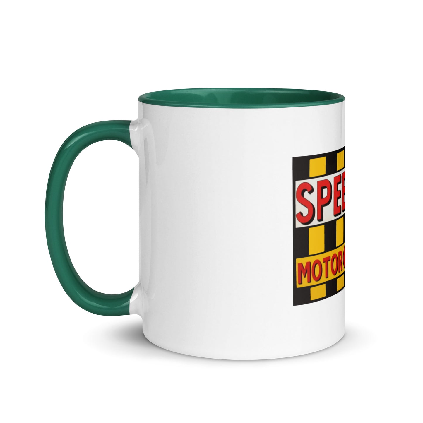 Retro Speedway Tin Syle Mug with Color Inside