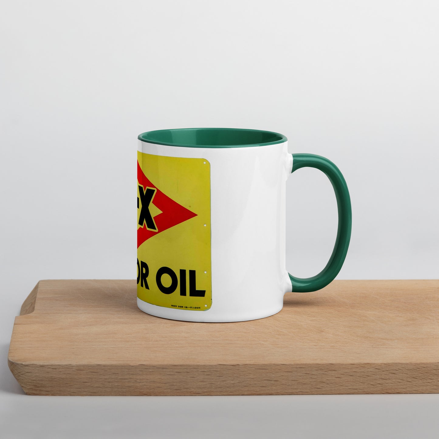 DX Oil Vintage Sign Style Mug with Color Inside