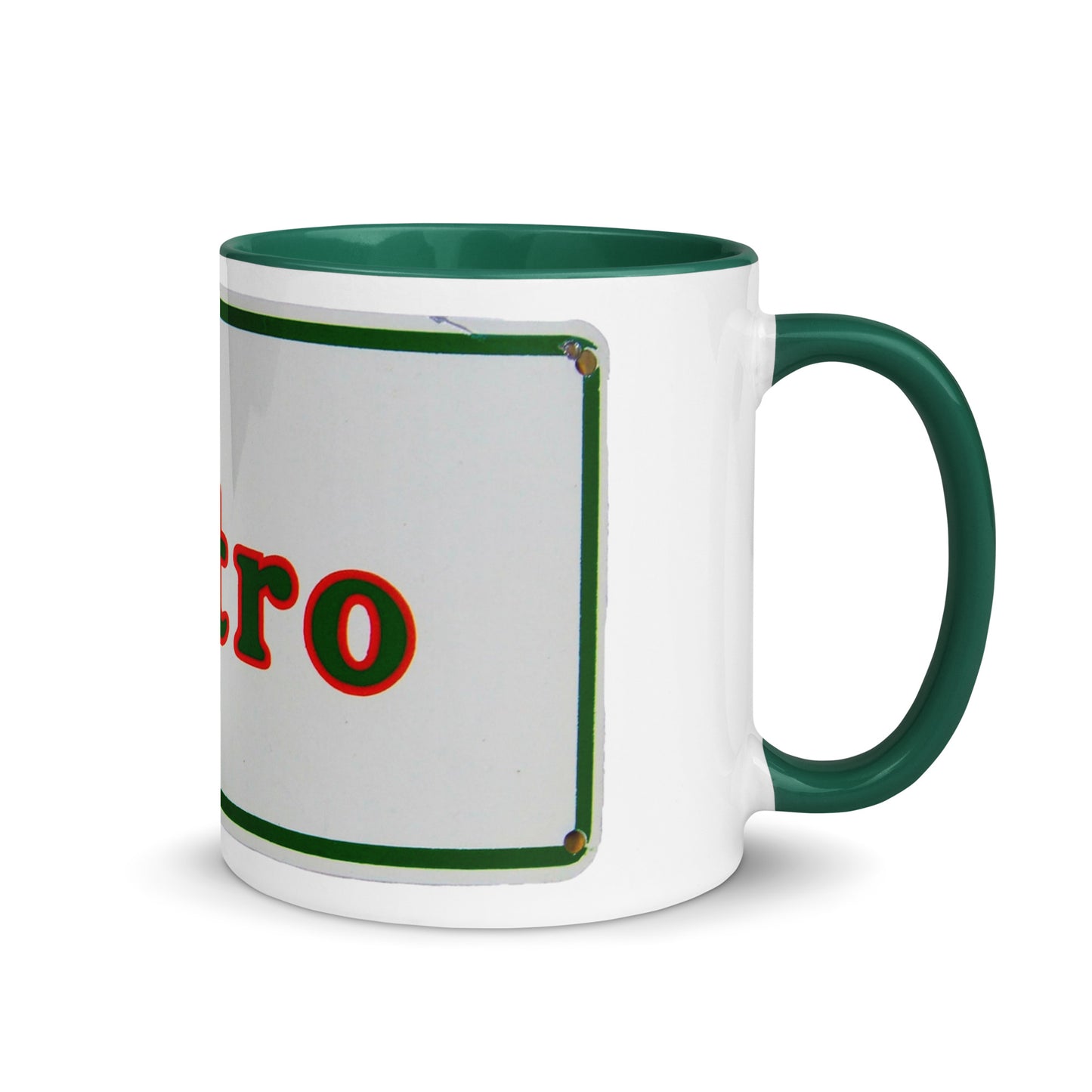 Retro Metro Tin Style Mug with Color Inside