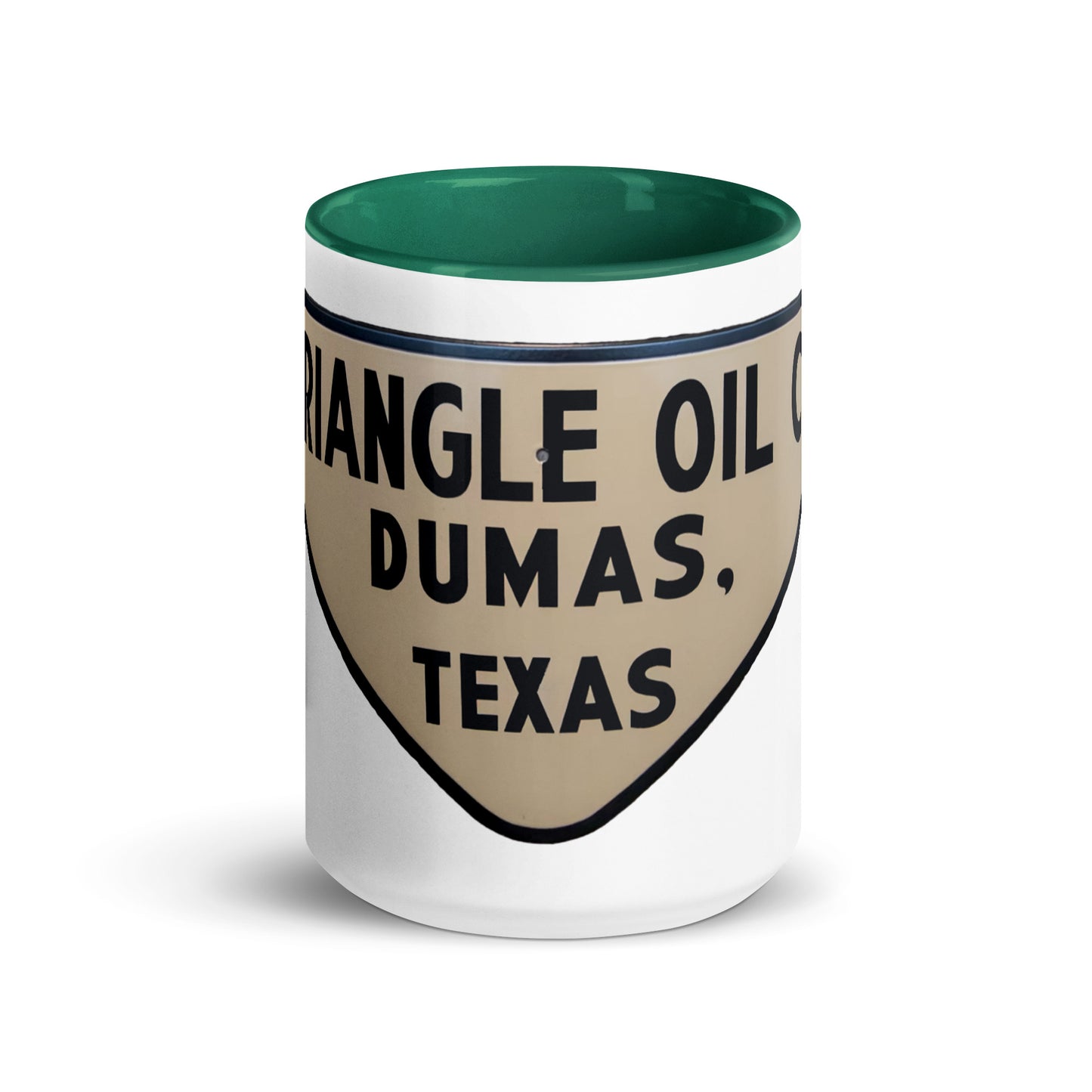 Retro Triangle Oil Company Tin Style Mug with Color Inside