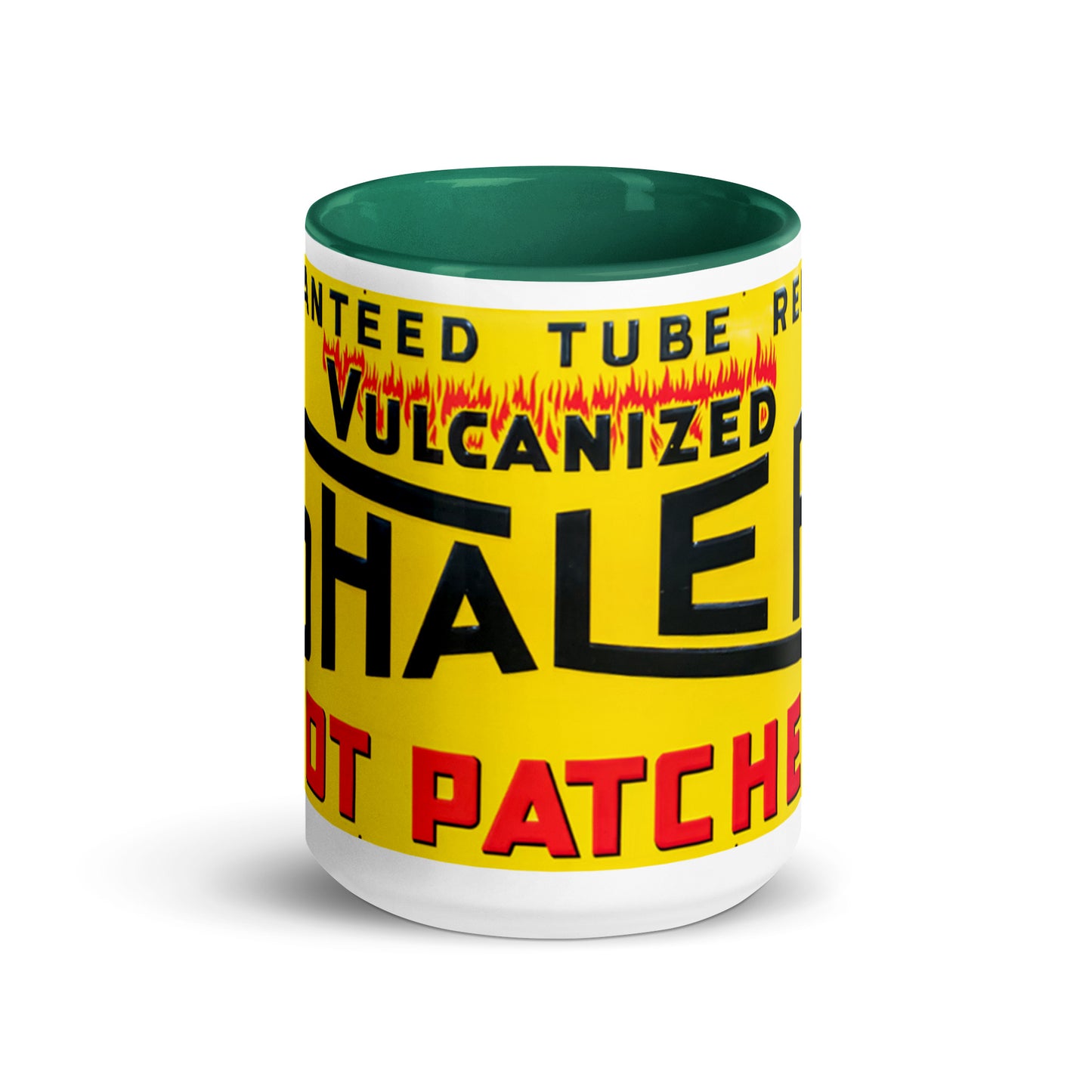 Retro Hot Oil Patch Sign Mug with Color Inside