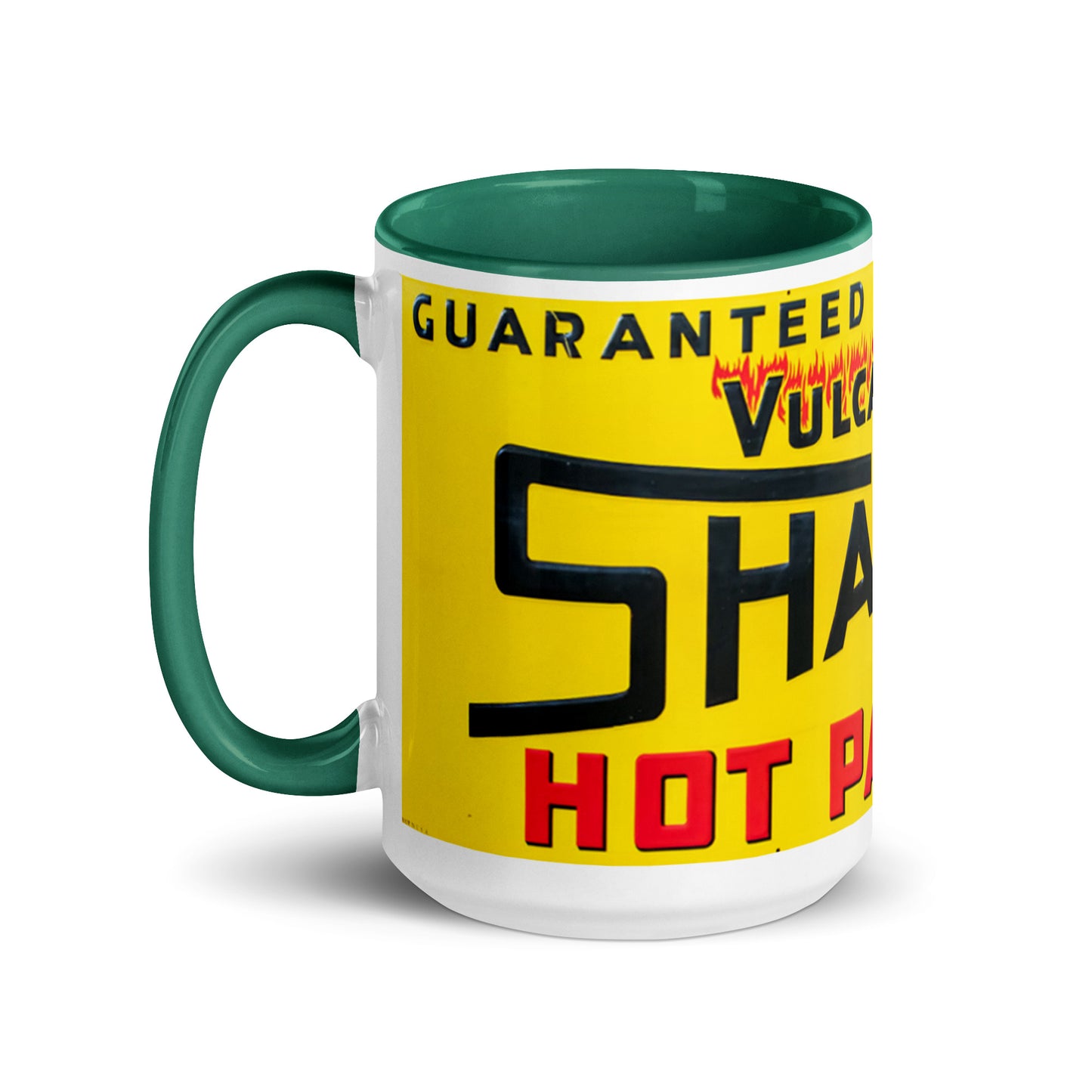 Retro Hot Oil Patch Sign Mug with Color Inside