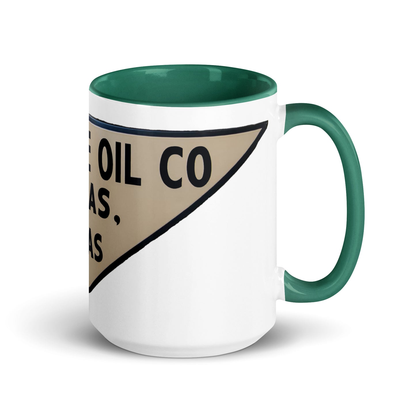 Retro Triangle Oil Company Tin Style Mug with Color Inside