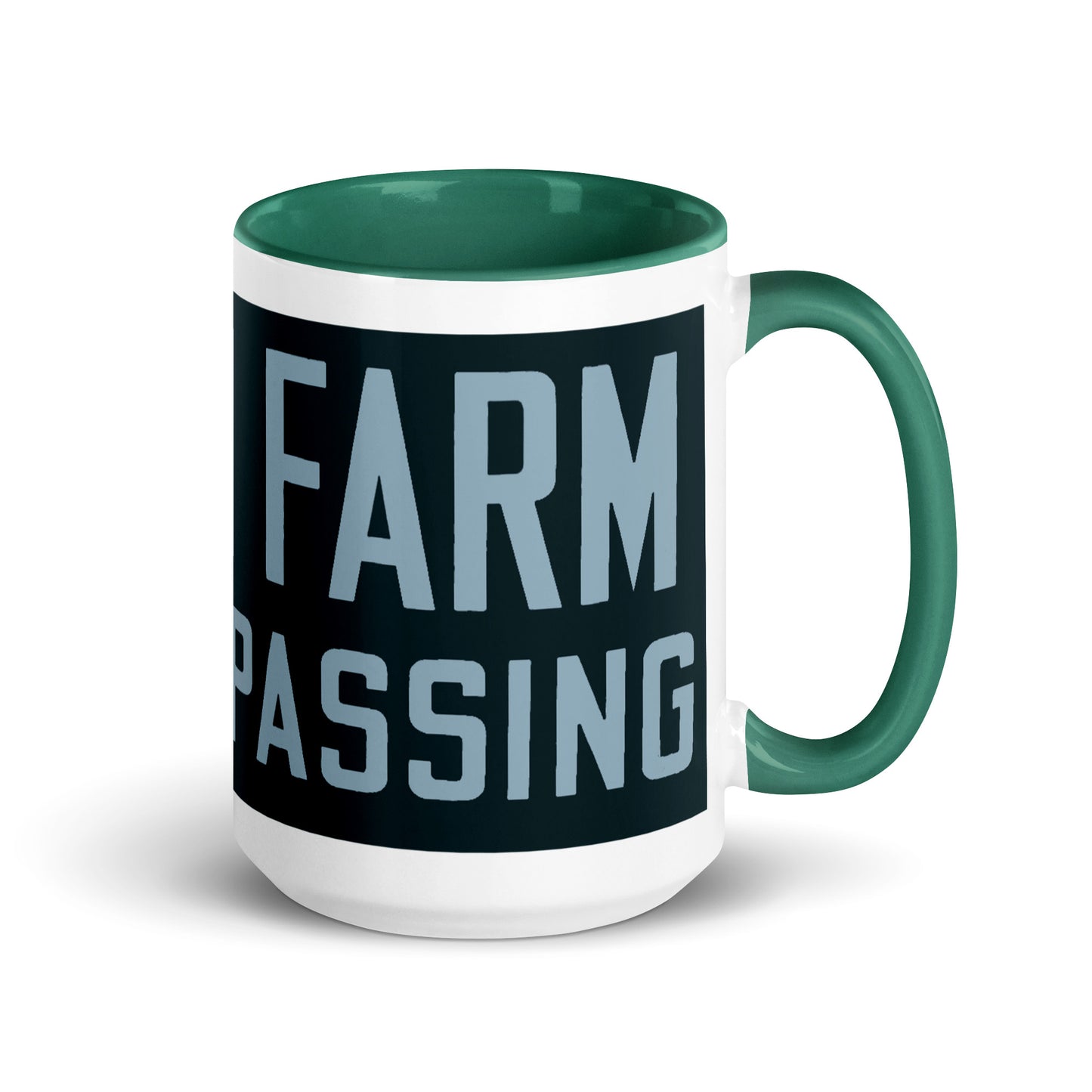 Retro Urban Farm Sign Porcelain Style Mug with Color Inside