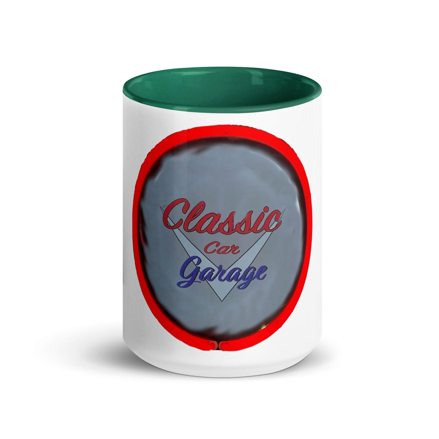 Classic Car Garage Neon Graffiti Style Mug with Color Inside