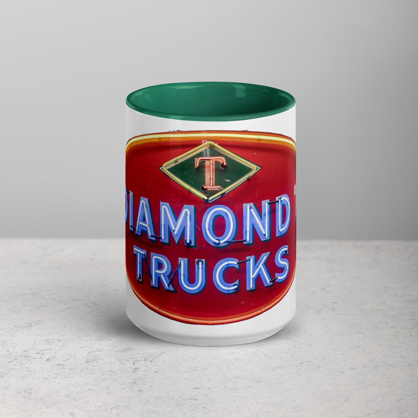 Diamond Trucks Retro Neon Sign Style Mug with Color Inside