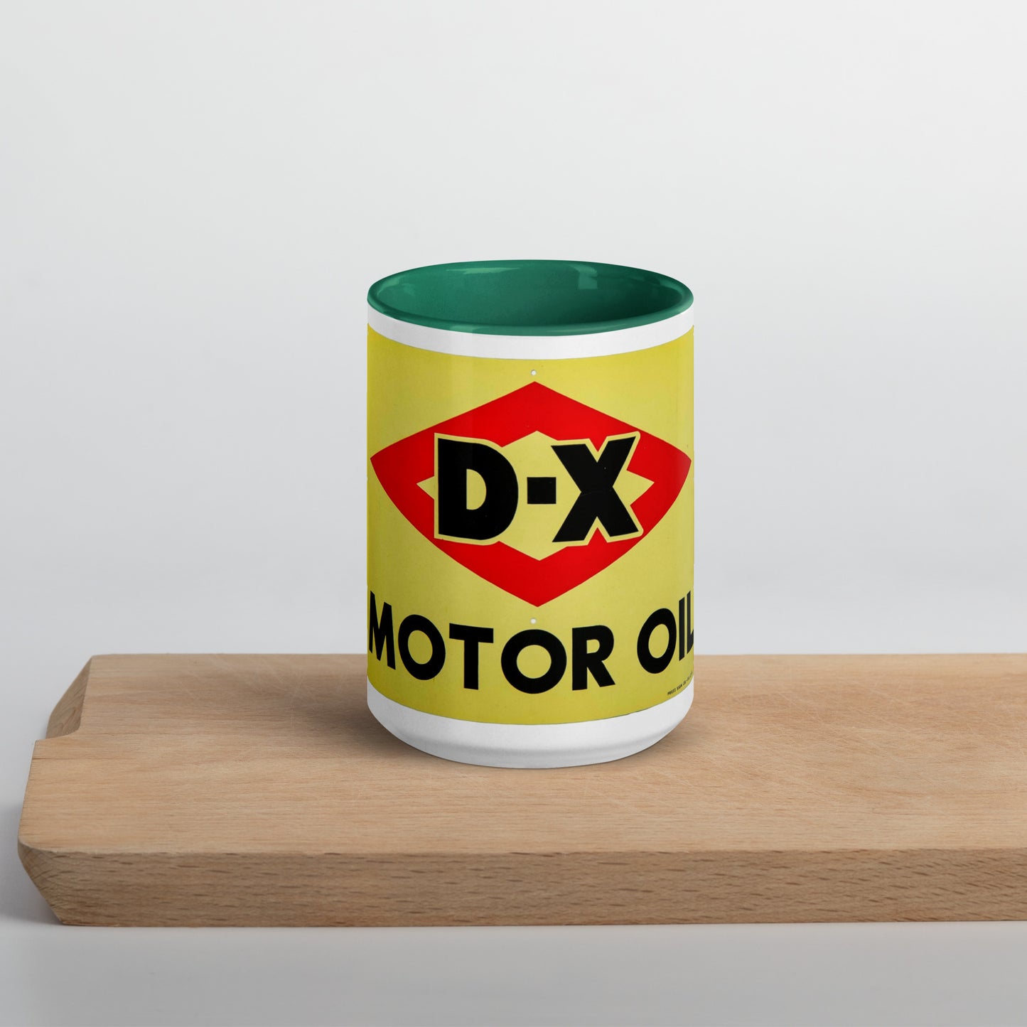DX Oil Vintage Sign Style Mug with Color Inside