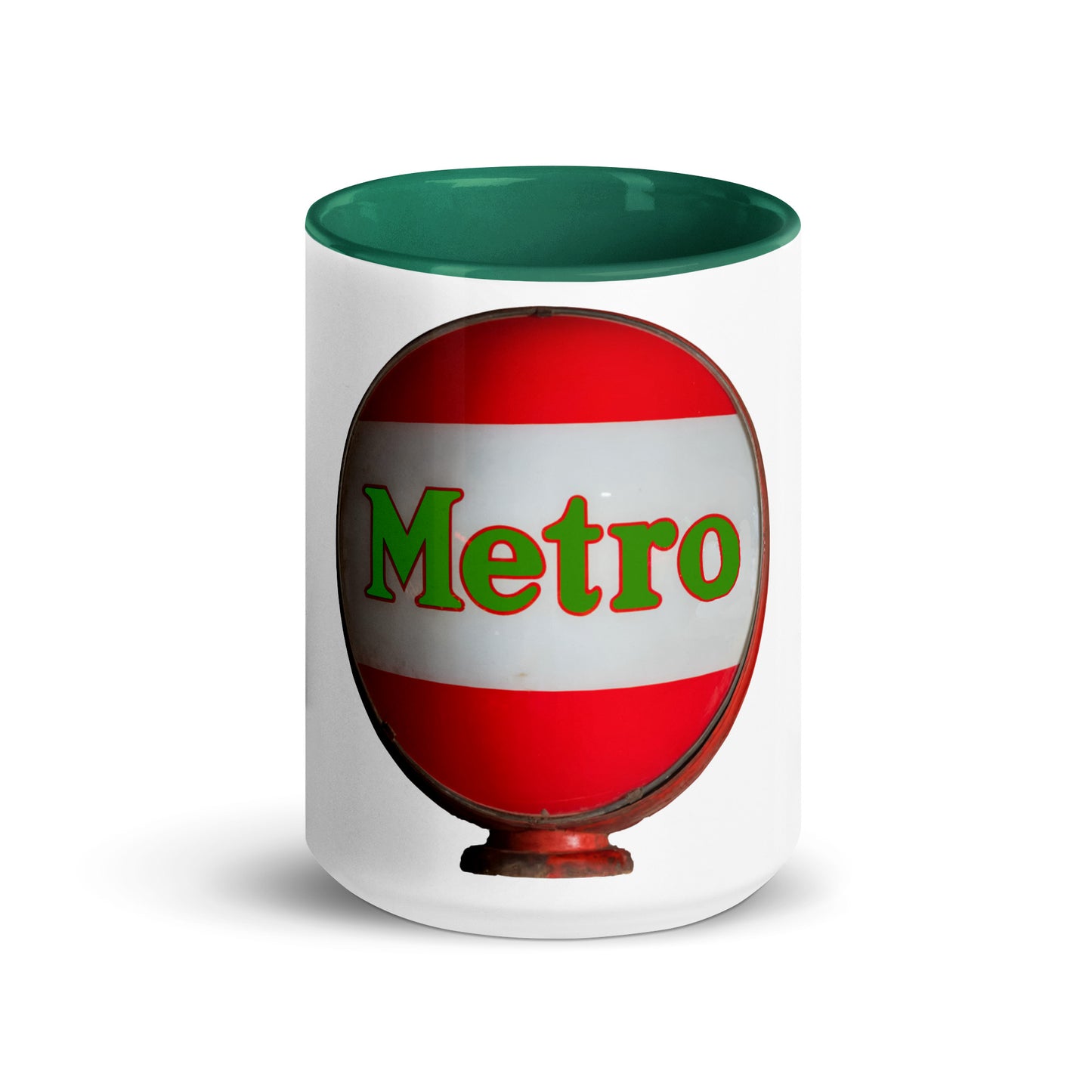 Retro Metro Globe Style Mug with Color Inside