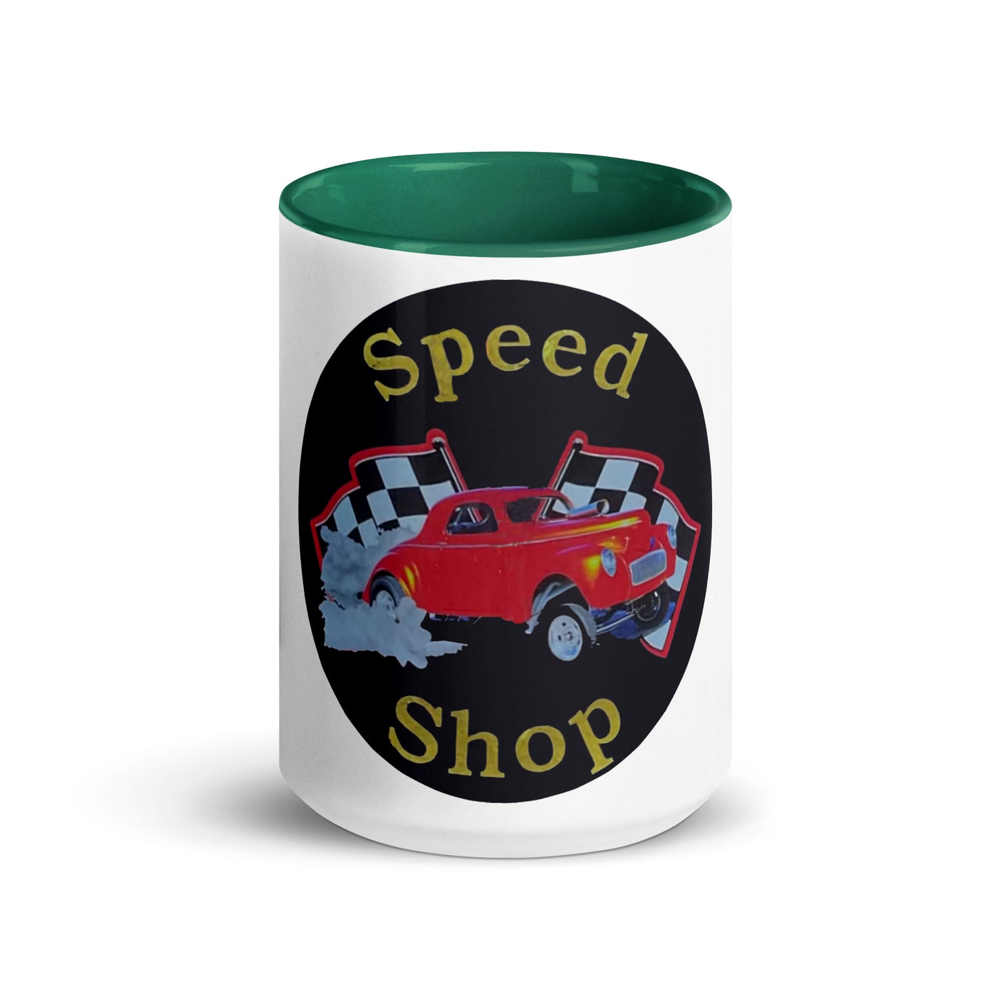 Retro Speed Shop Tin Style Mug with Color Inside