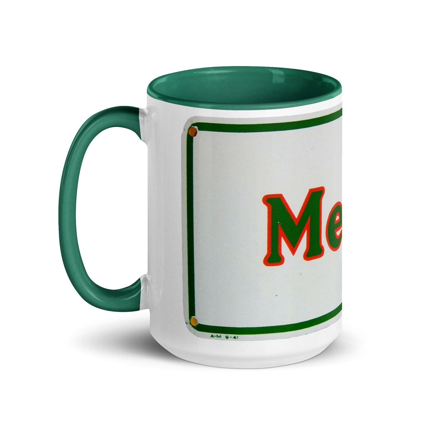 Retro Metro Tin Style Mug with Color Inside