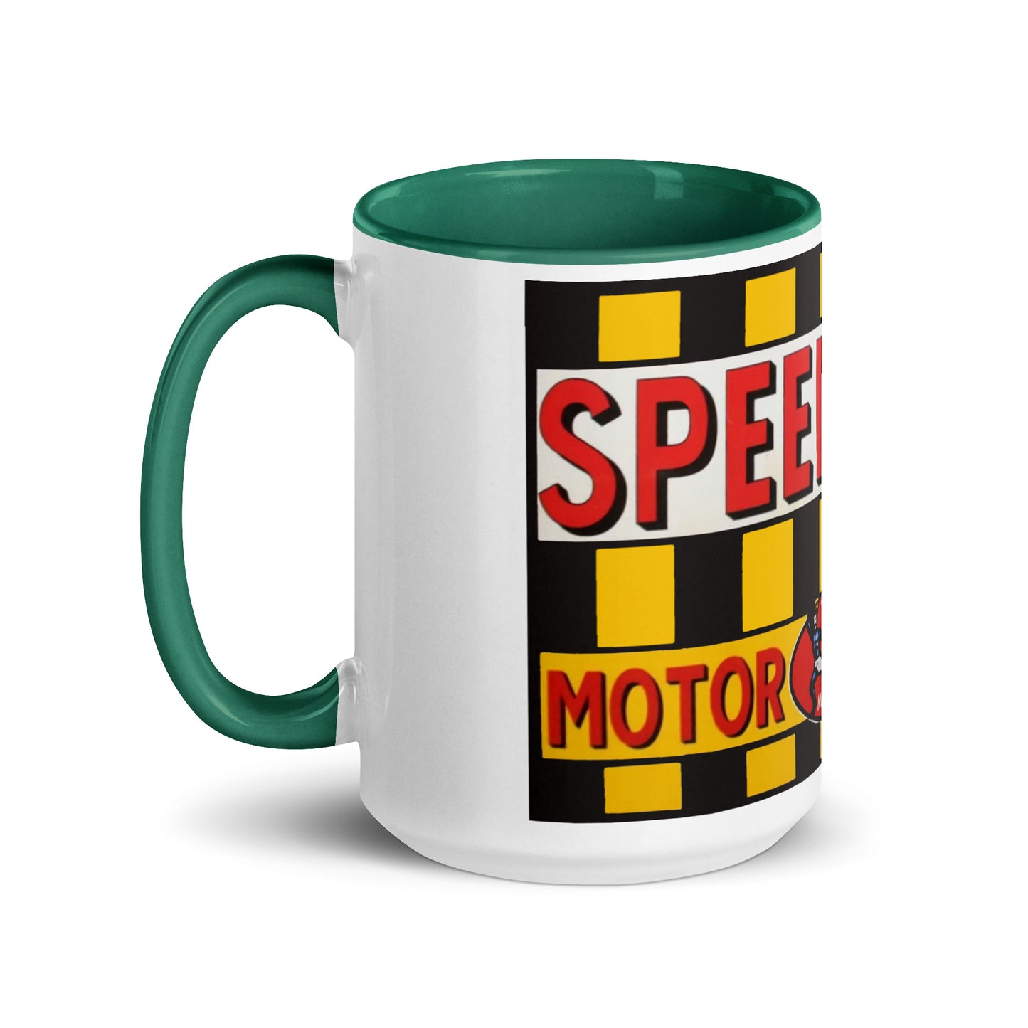 Retro Speedway Tin Syle Mug with Color Inside