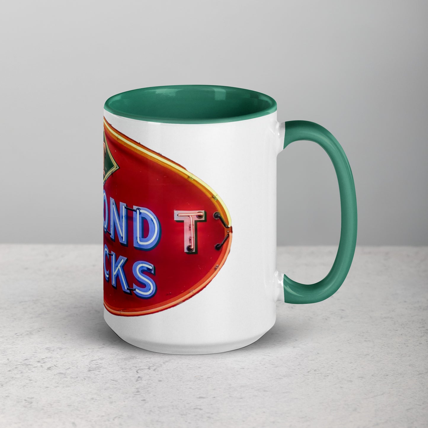 Diamond Trucks Retro Neon Sign Style Mug with Color Inside