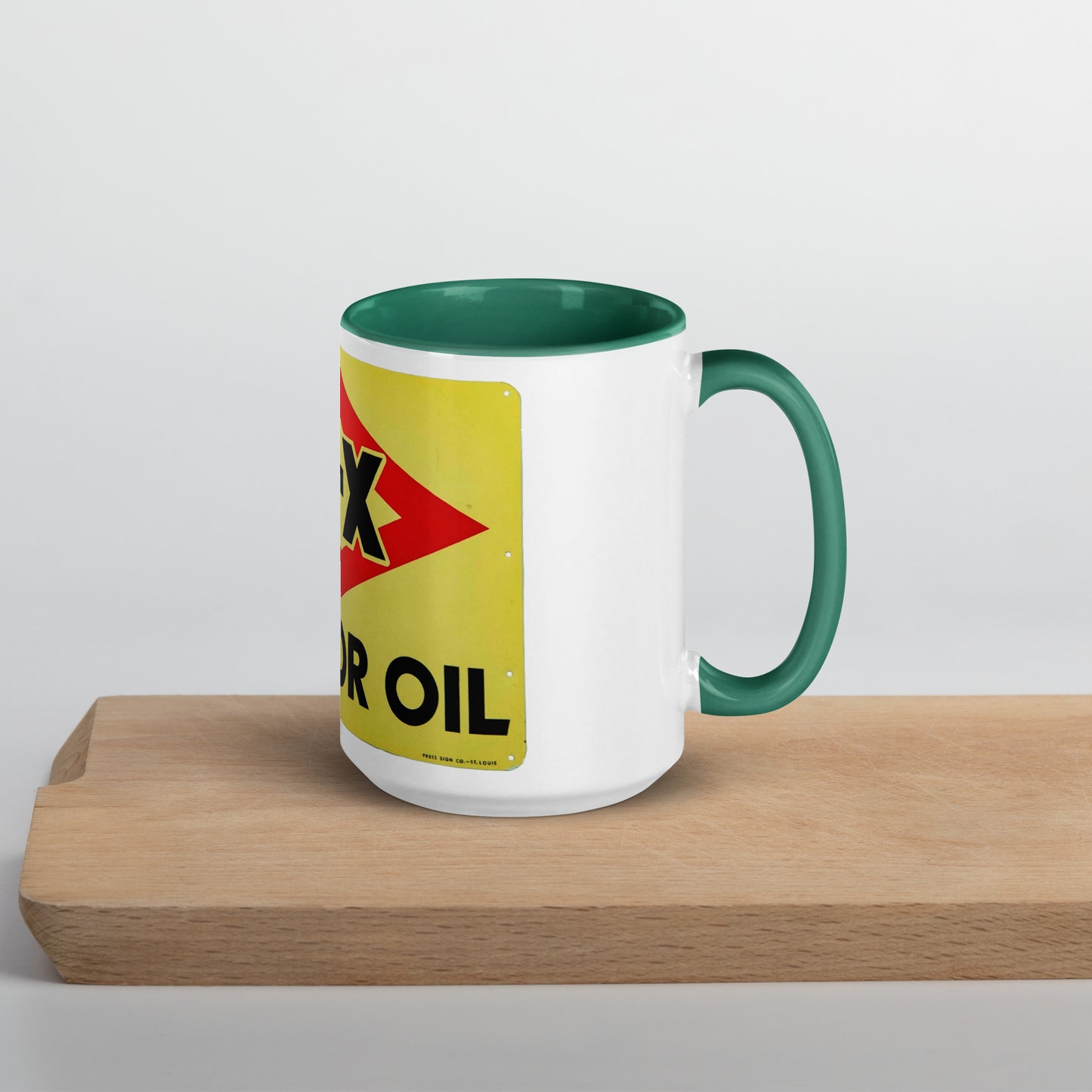 DX Oil Vintage Sign Style Mug with Color Inside