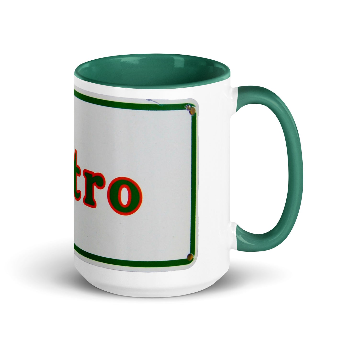 Retro Metro Tin Style Mug with Color Inside