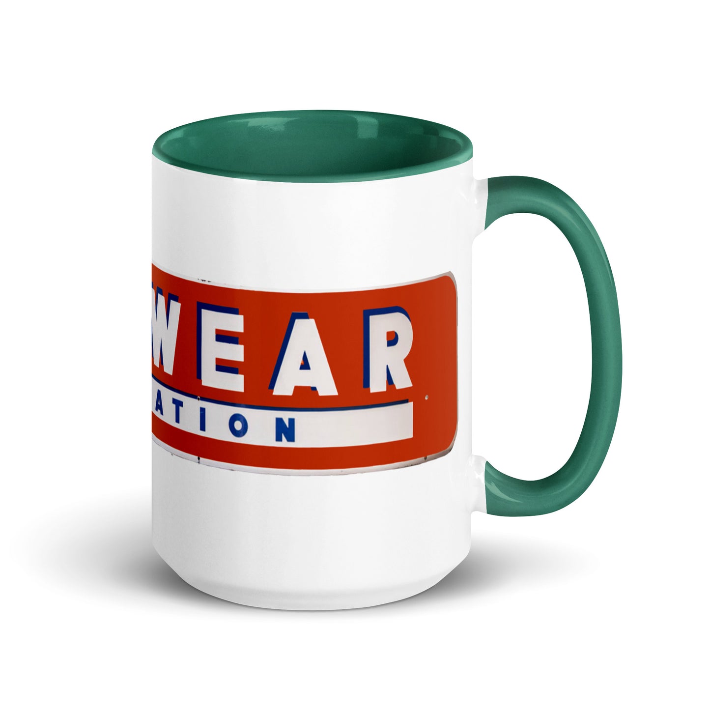 Retro Stop Wear Lube Painted Sign Mug with Color Inside