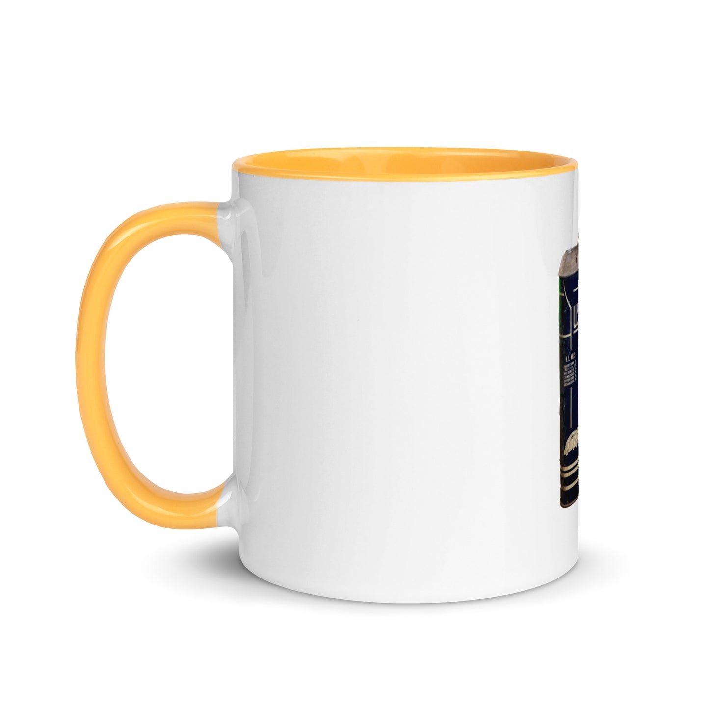 Vintage US Motor Oil Steel Gallon Style Mug with Color Inside