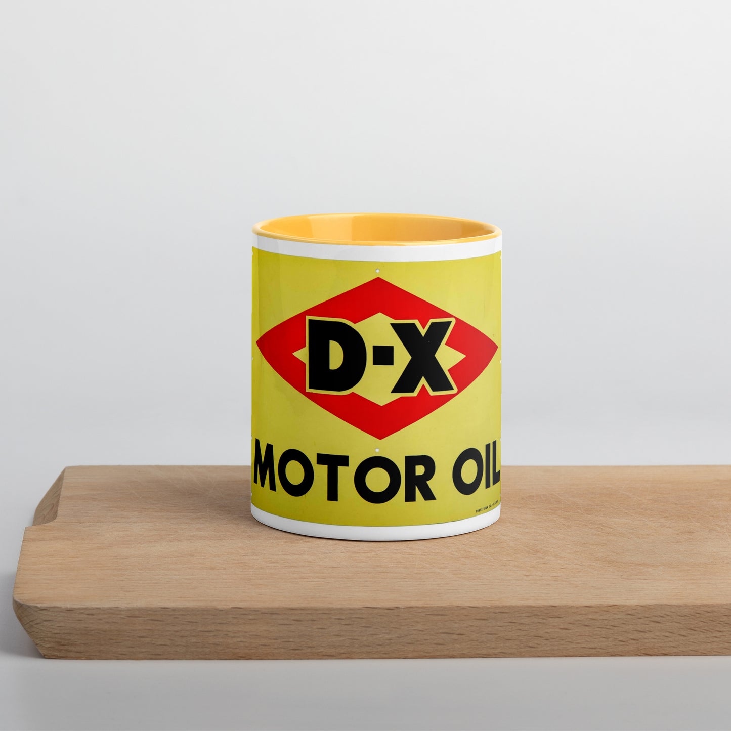 DX Oil Vintage Sign Style Mug with Color Inside