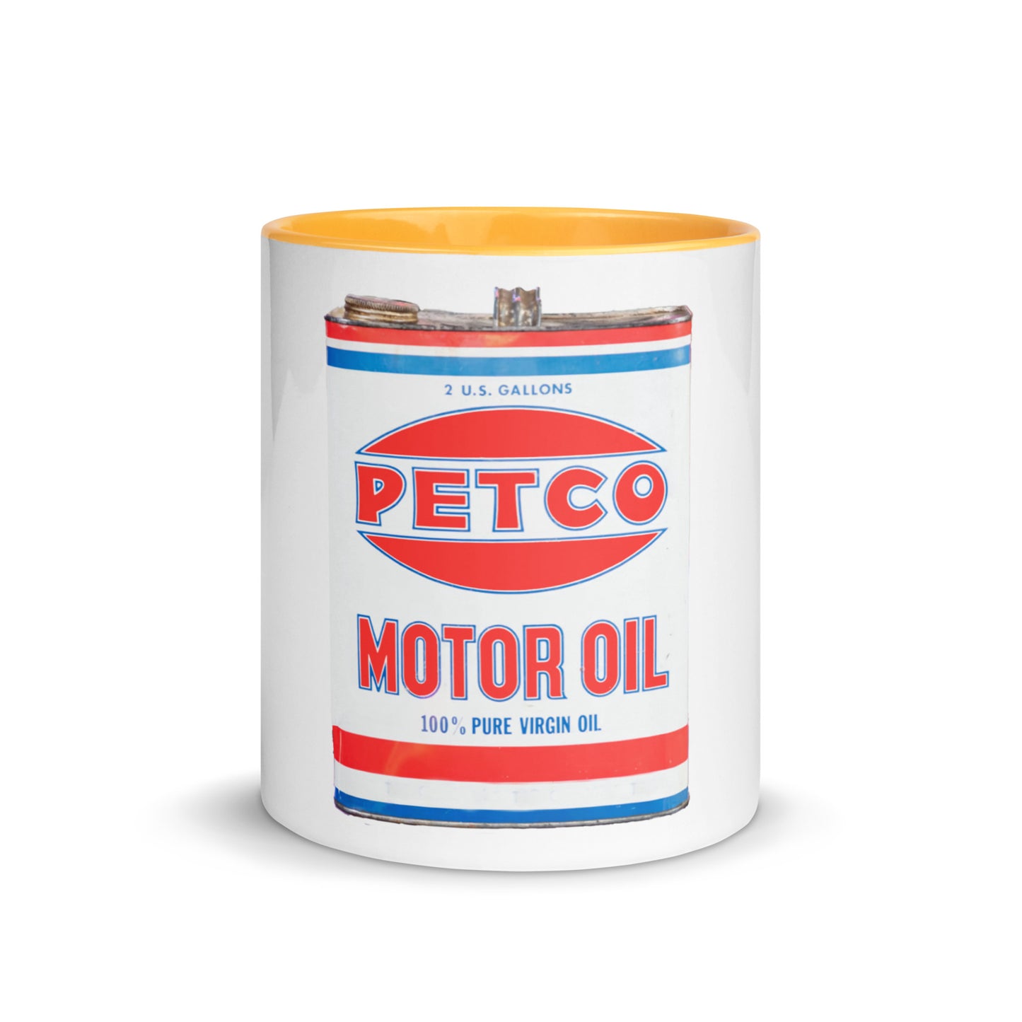 Vintage Petco Oil Can Mug with Color Inside