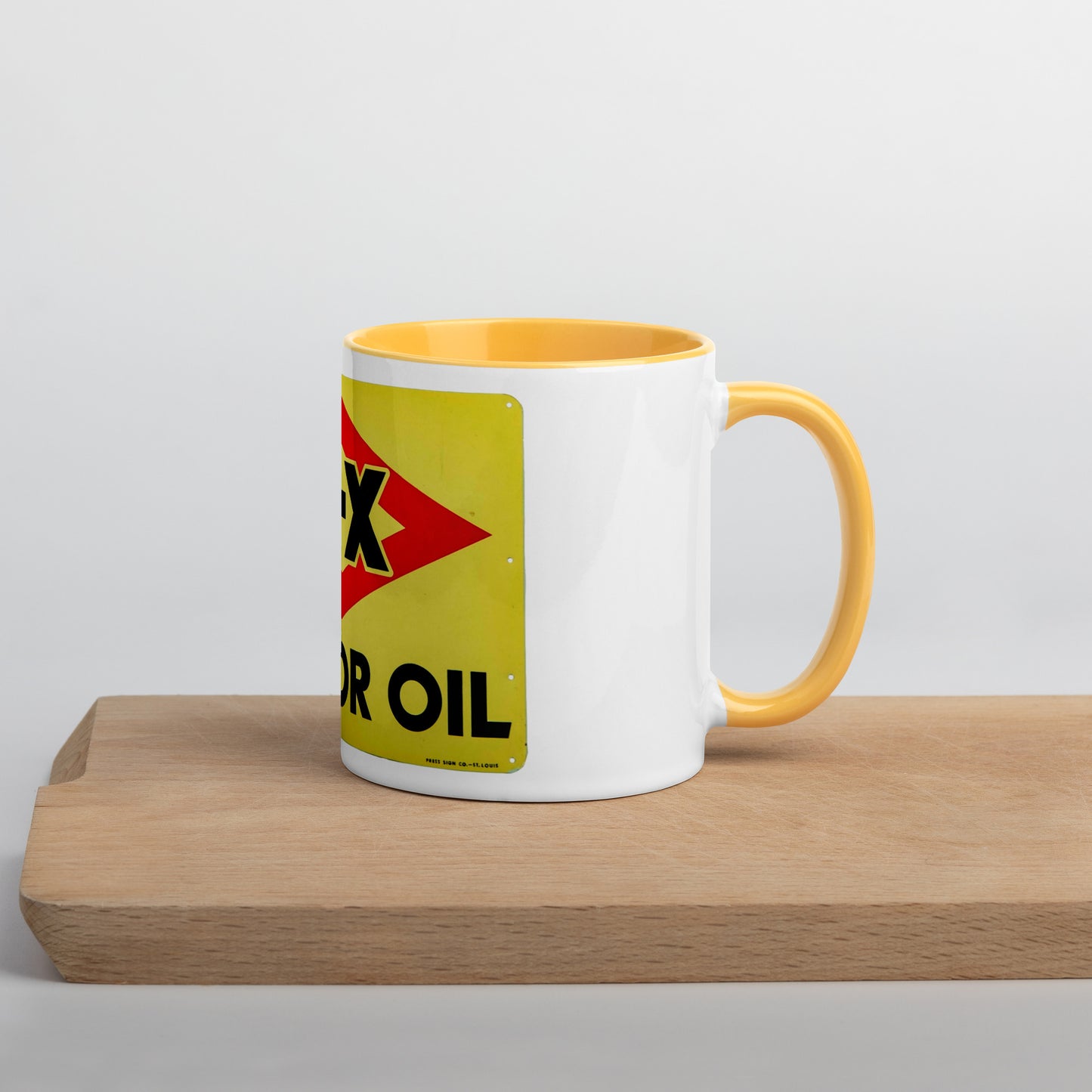 DX Oil Vintage Sign Style Mug with Color Inside