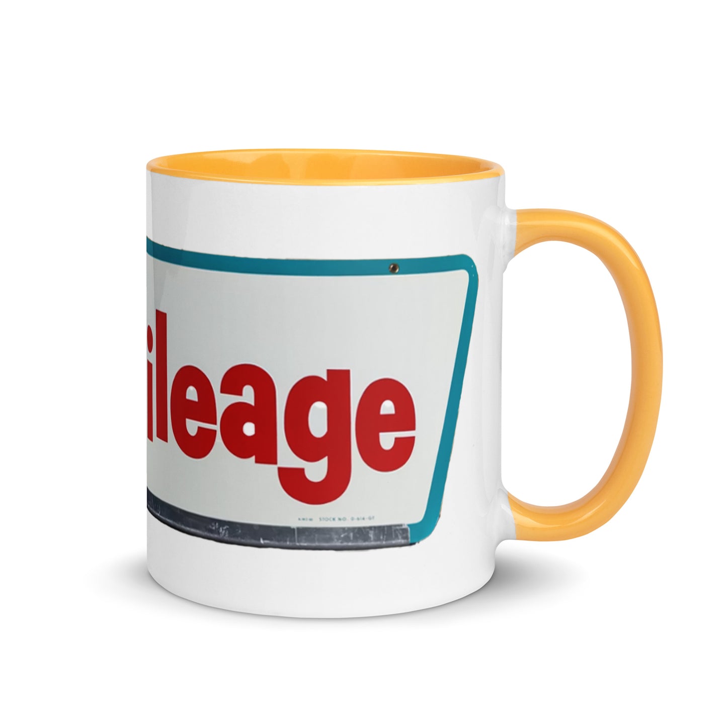 Retro Smileage Tire Sign Mug with Color Inside