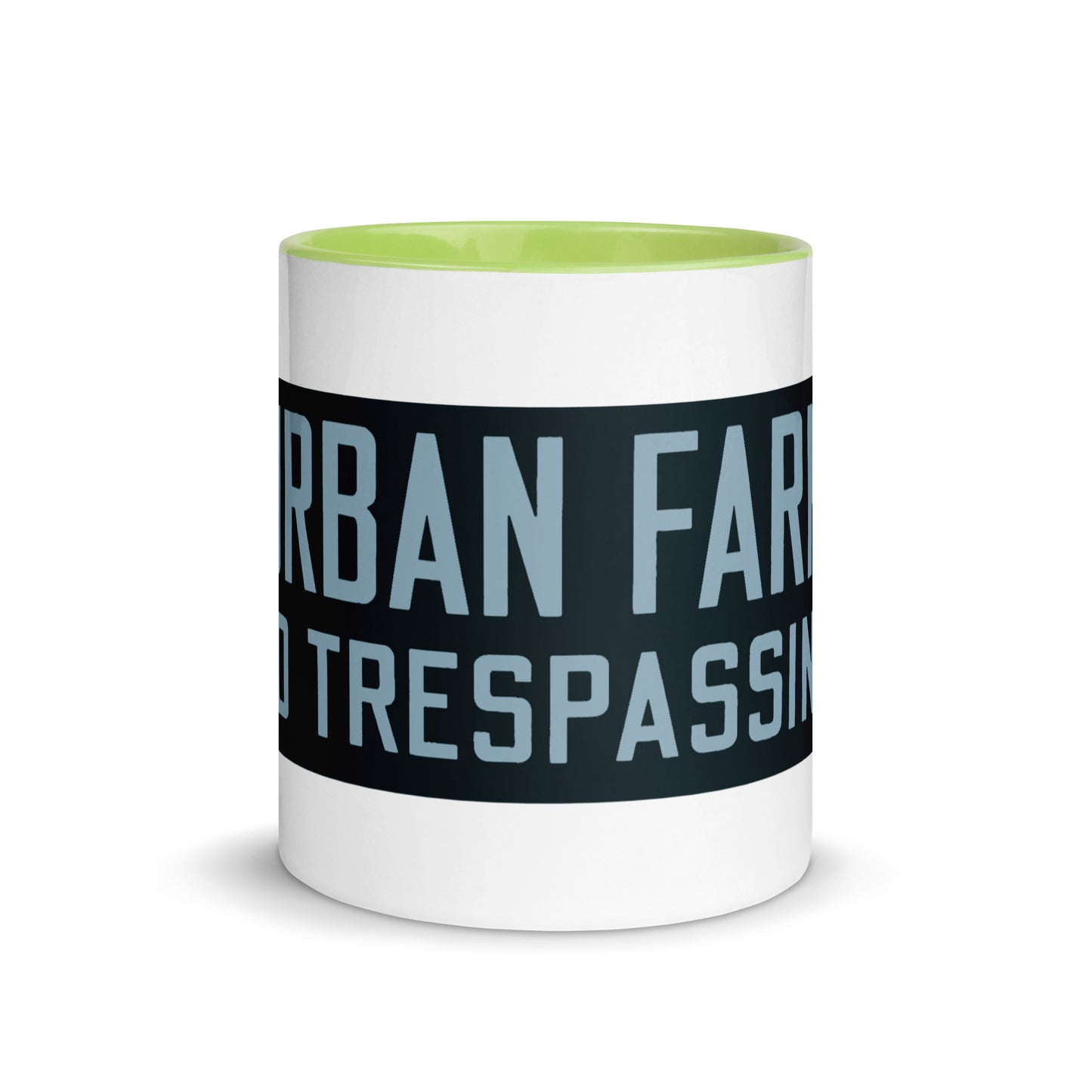 Retro Urban Farm Sign Porcelain Style Mug with Color Inside