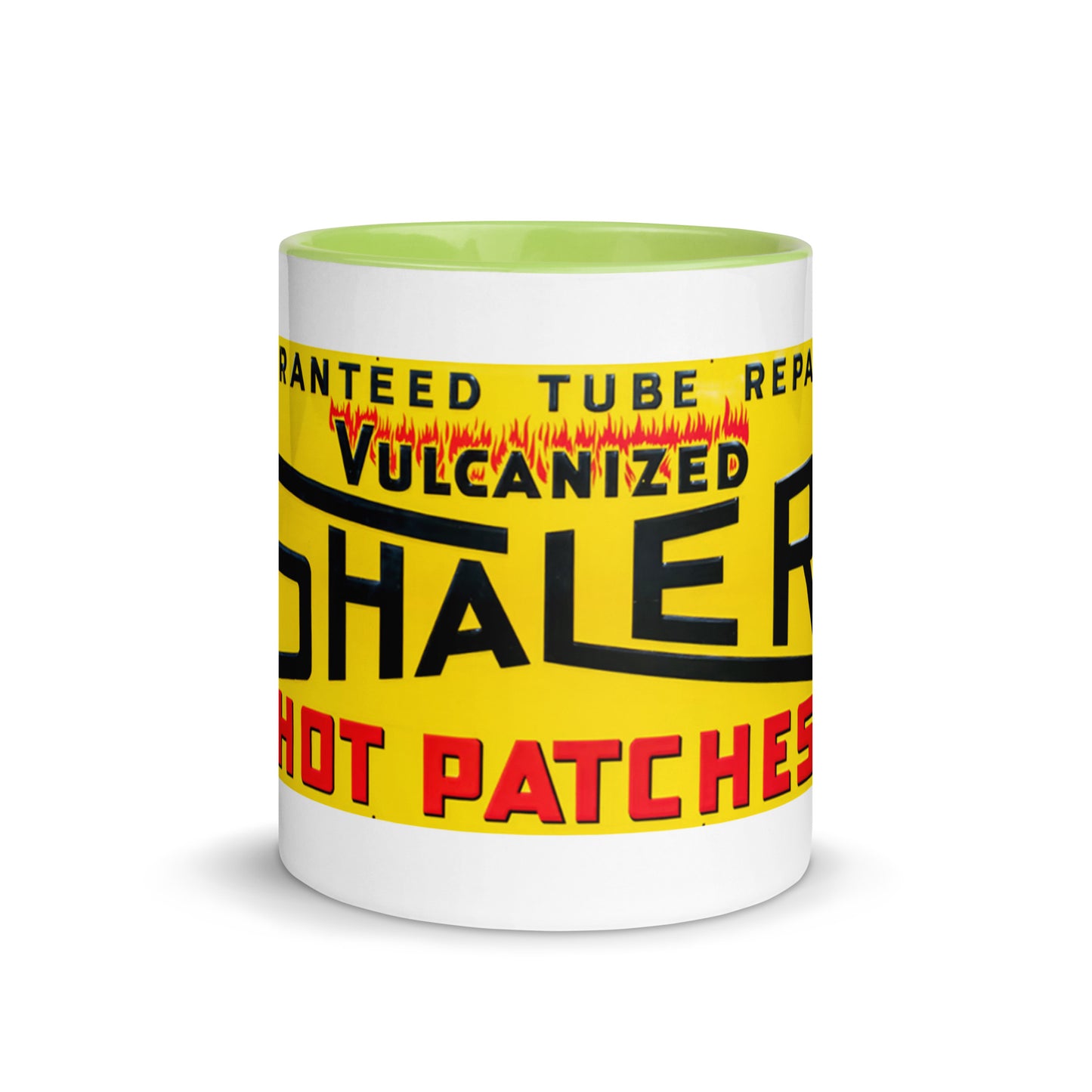 Retro Hot Oil Patch Sign Mug with Color Inside