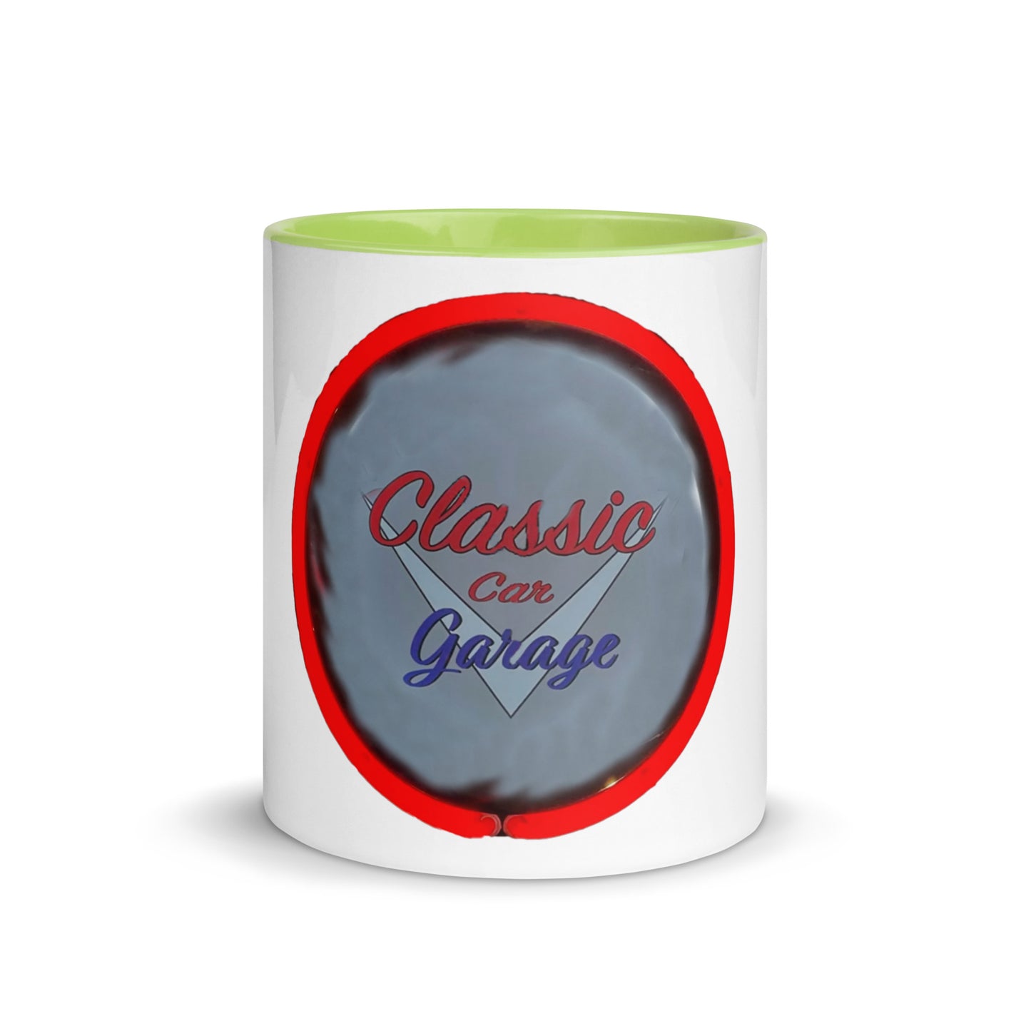 Classic Car Garage Neon Graffiti Style Mug with Color Inside