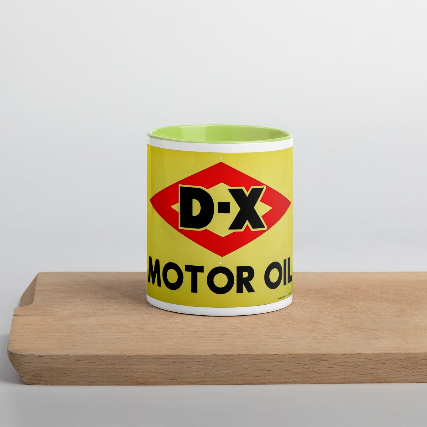 DX Oil Vintage Sign Style Mug with Color Inside