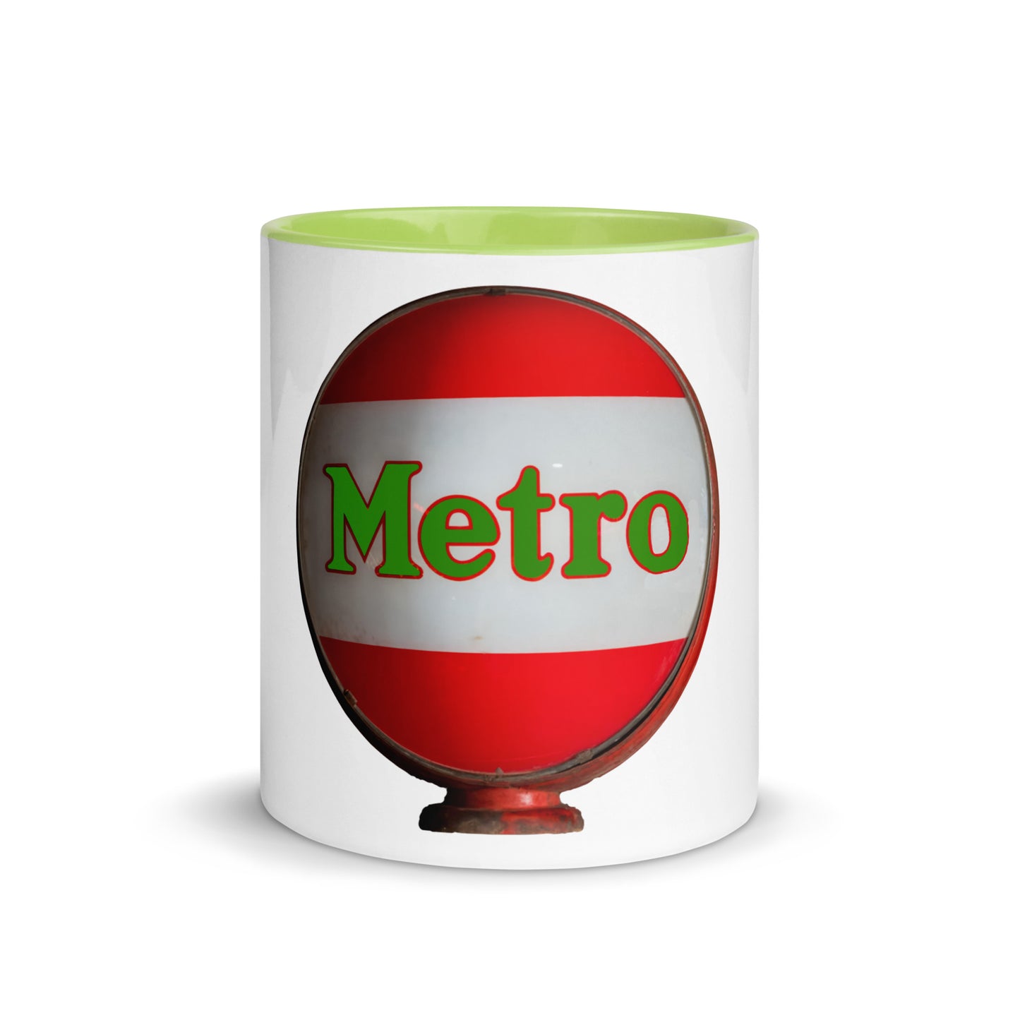 Retro Metro Globe Style Mug with Color Inside