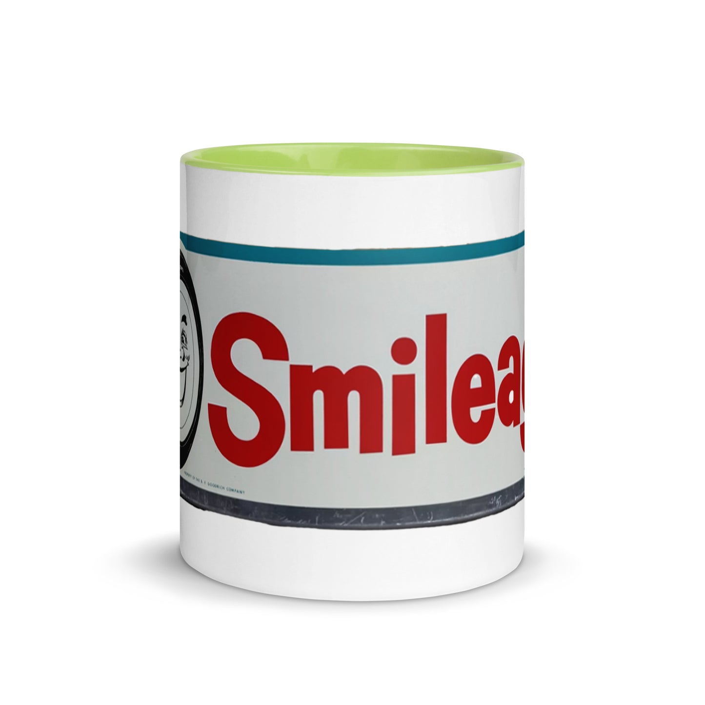 Retro Smileage Tire Sign Mug with Color Inside