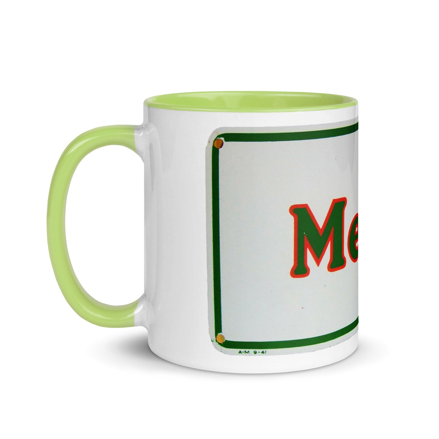 Retro Metro Tin Style Mug with Color Inside