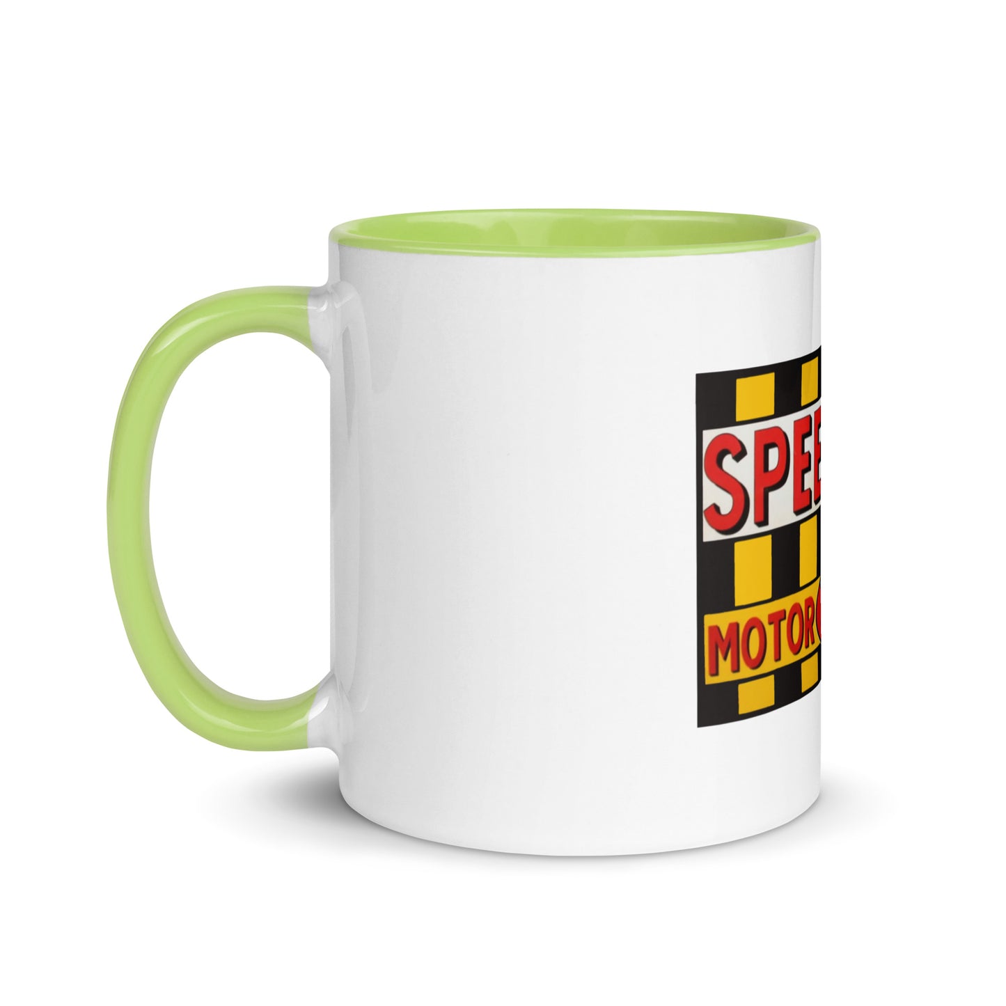 Retro Speedway Tin Syle Mug with Color Inside