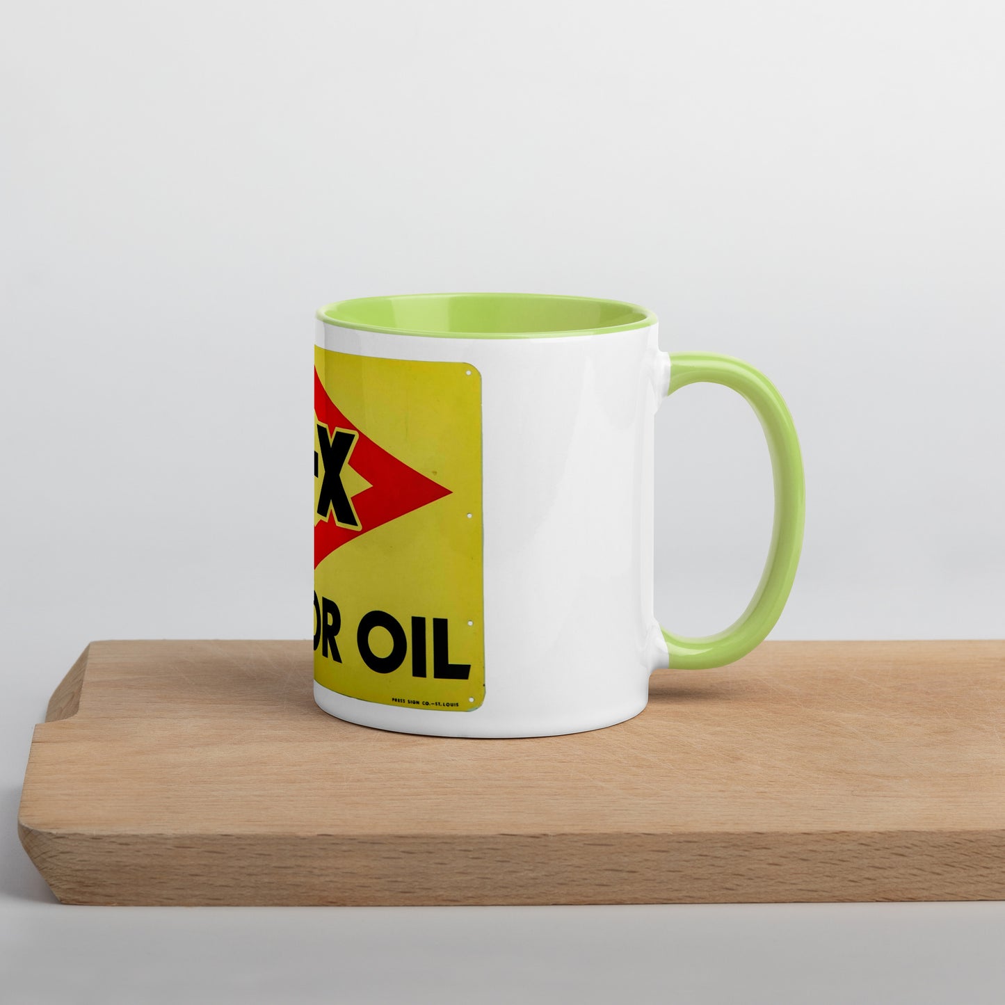 DX Oil Vintage Sign Style Mug with Color Inside