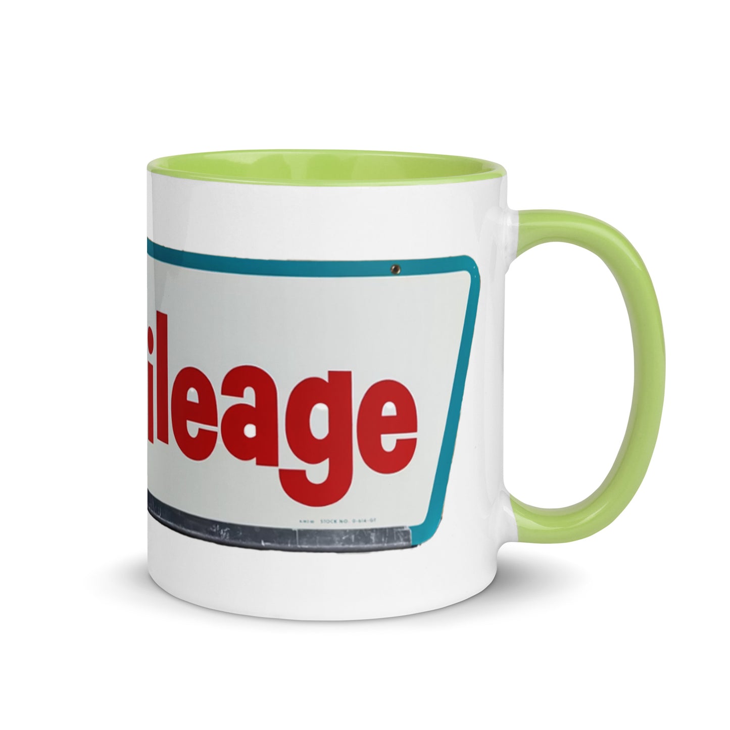 Retro Smileage Tire Sign Mug with Color Inside