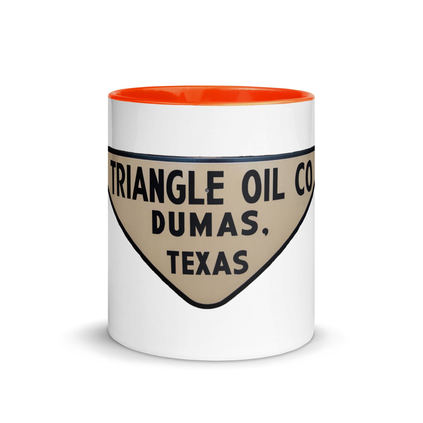 Retro Triangle Oil Company Tin Style Mug with Color Inside