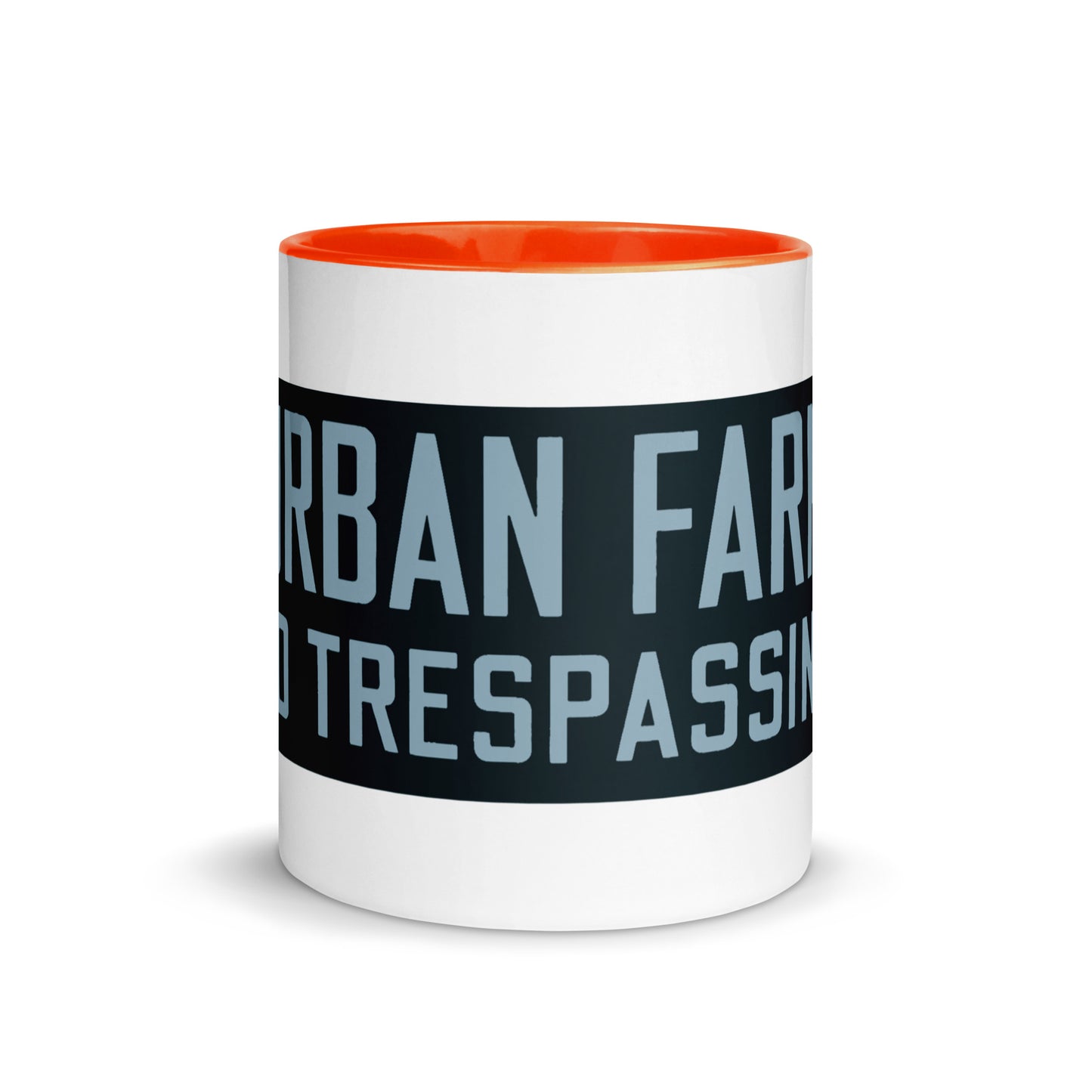 Retro Urban Farm Sign Porcelain Style Mug with Color Inside