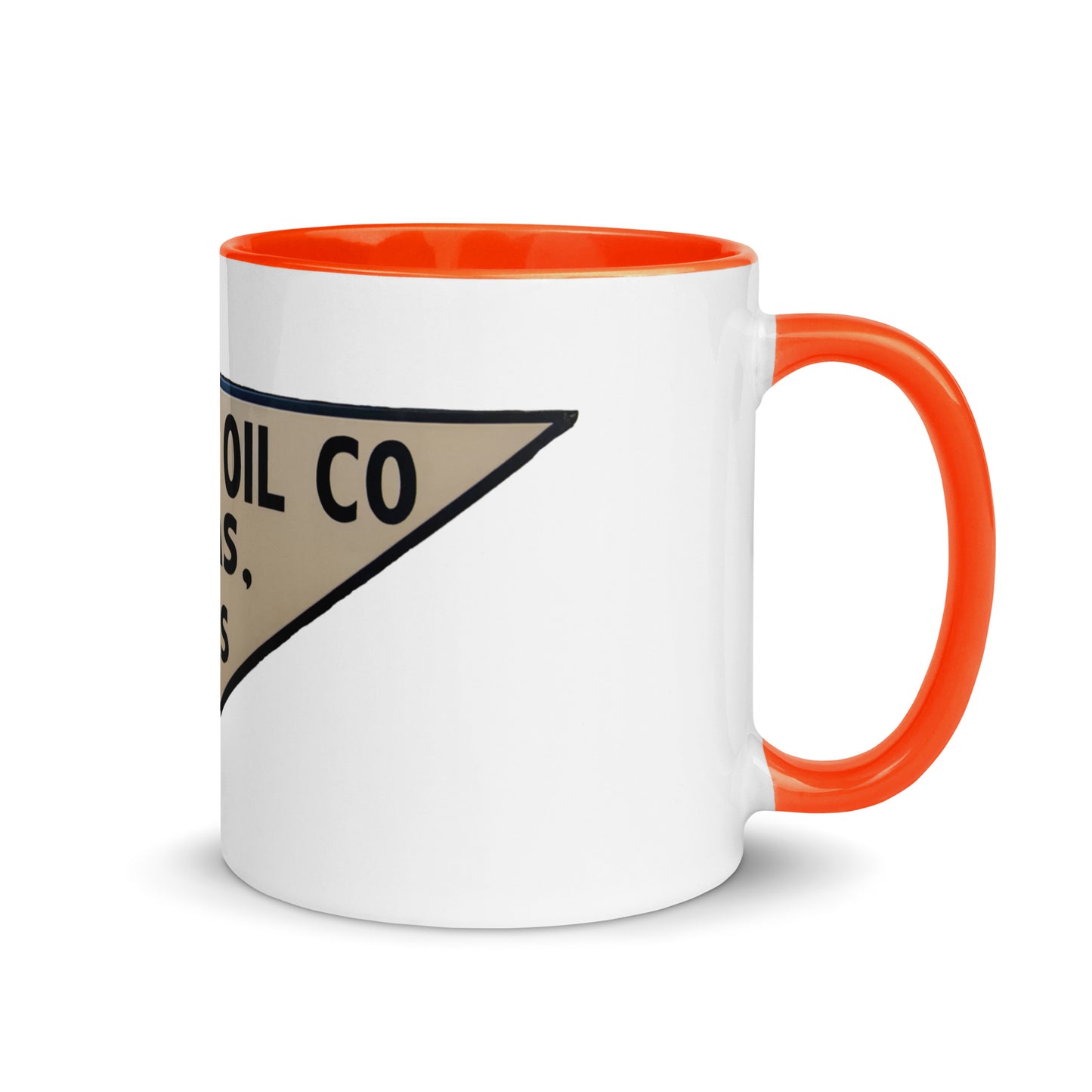 Retro Triangle Oil Company Tin Style Mug with Color Inside