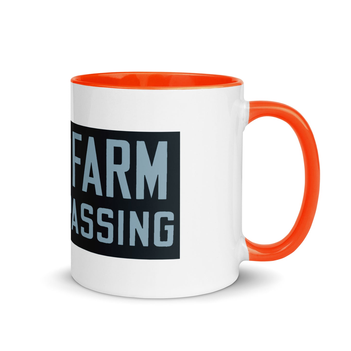 Retro Urban Farm Sign Porcelain Style Mug with Color Inside