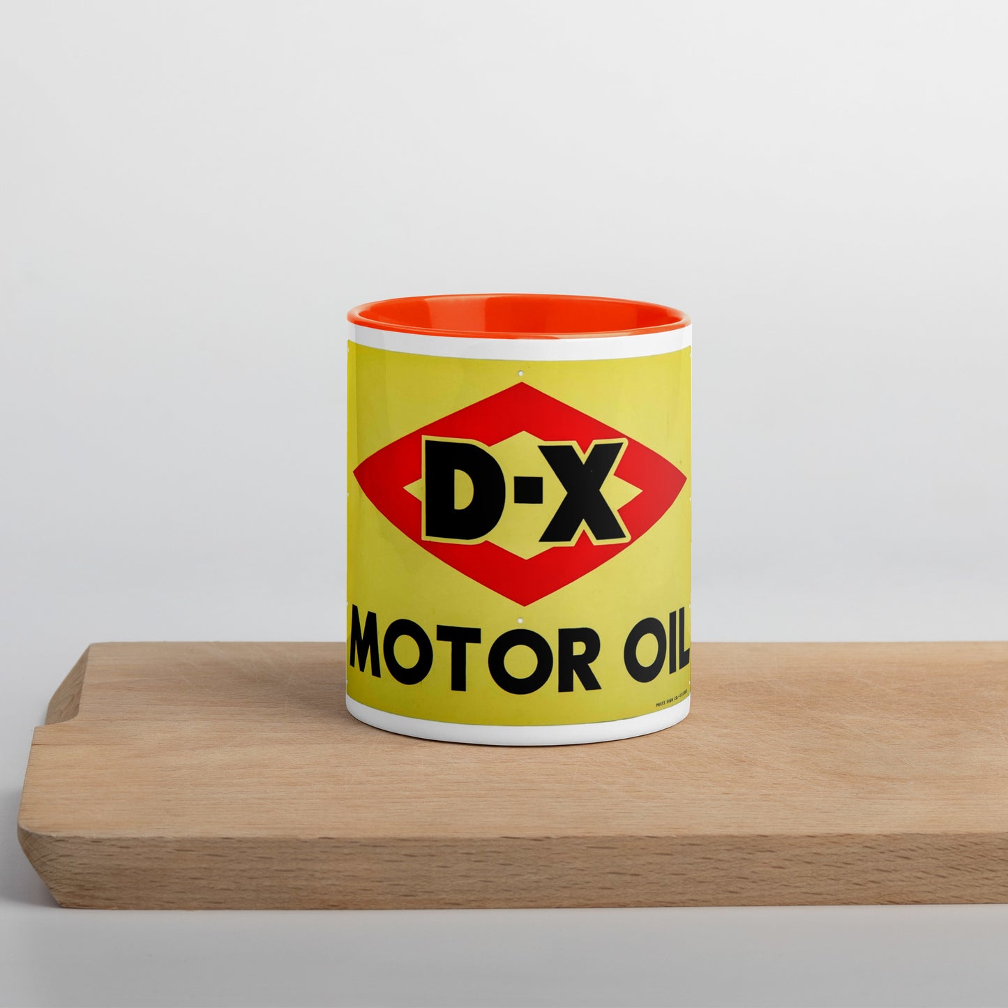 DX Oil Vintage Sign Style Mug with Color Inside