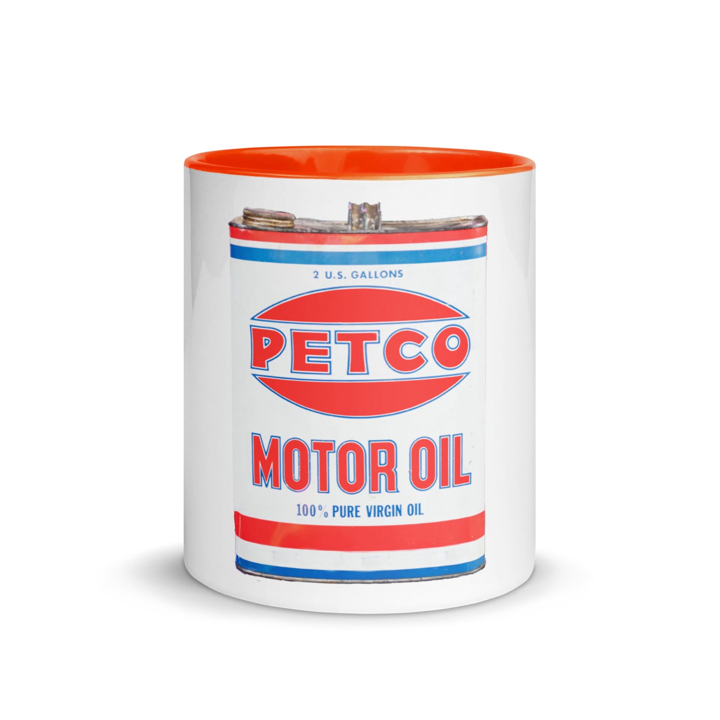 Vintage Petco Oil Can Mug with Color Inside